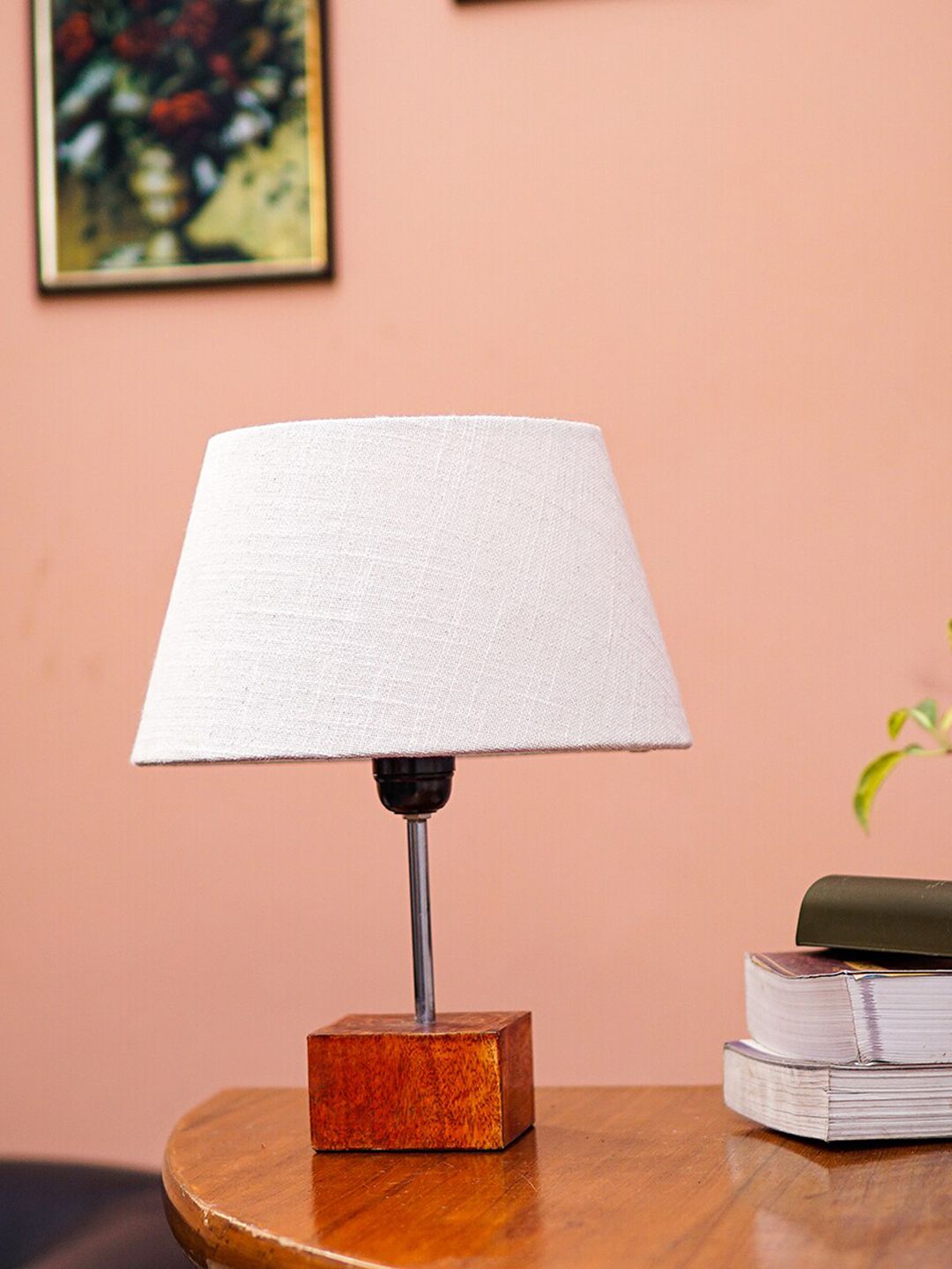 Pinecraft INTERNATIONAL Off-White Table Lamp with Shade Price in India