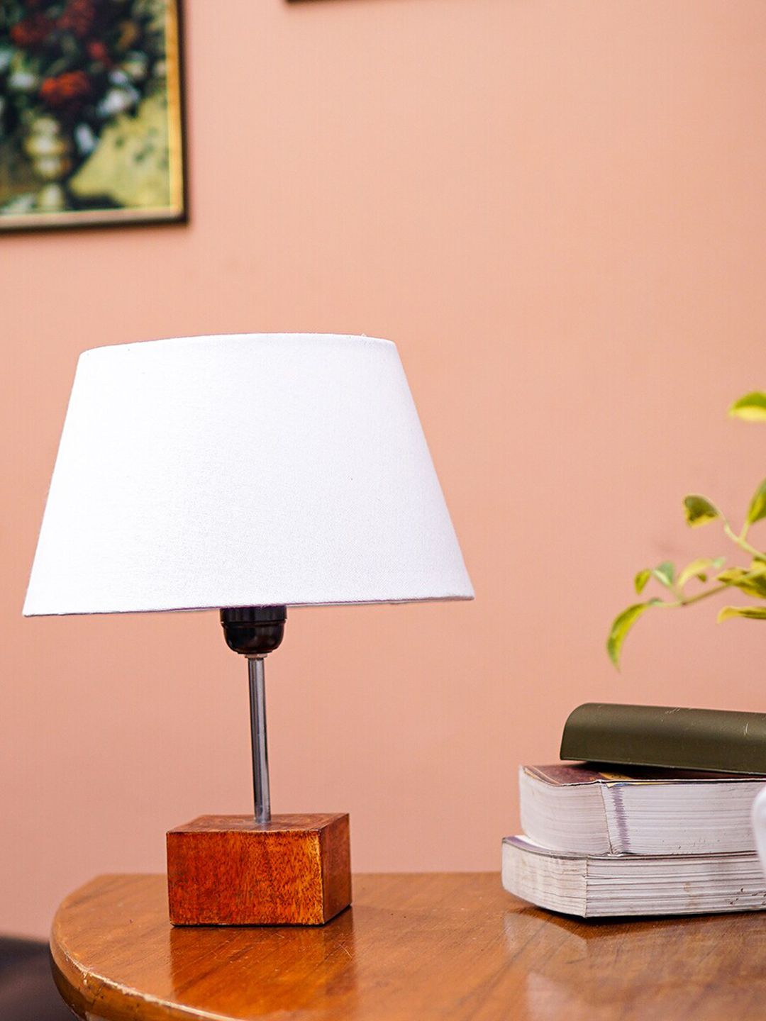 Pinecraft INTERNATIONAL White Table Lamp With Shade Price in India