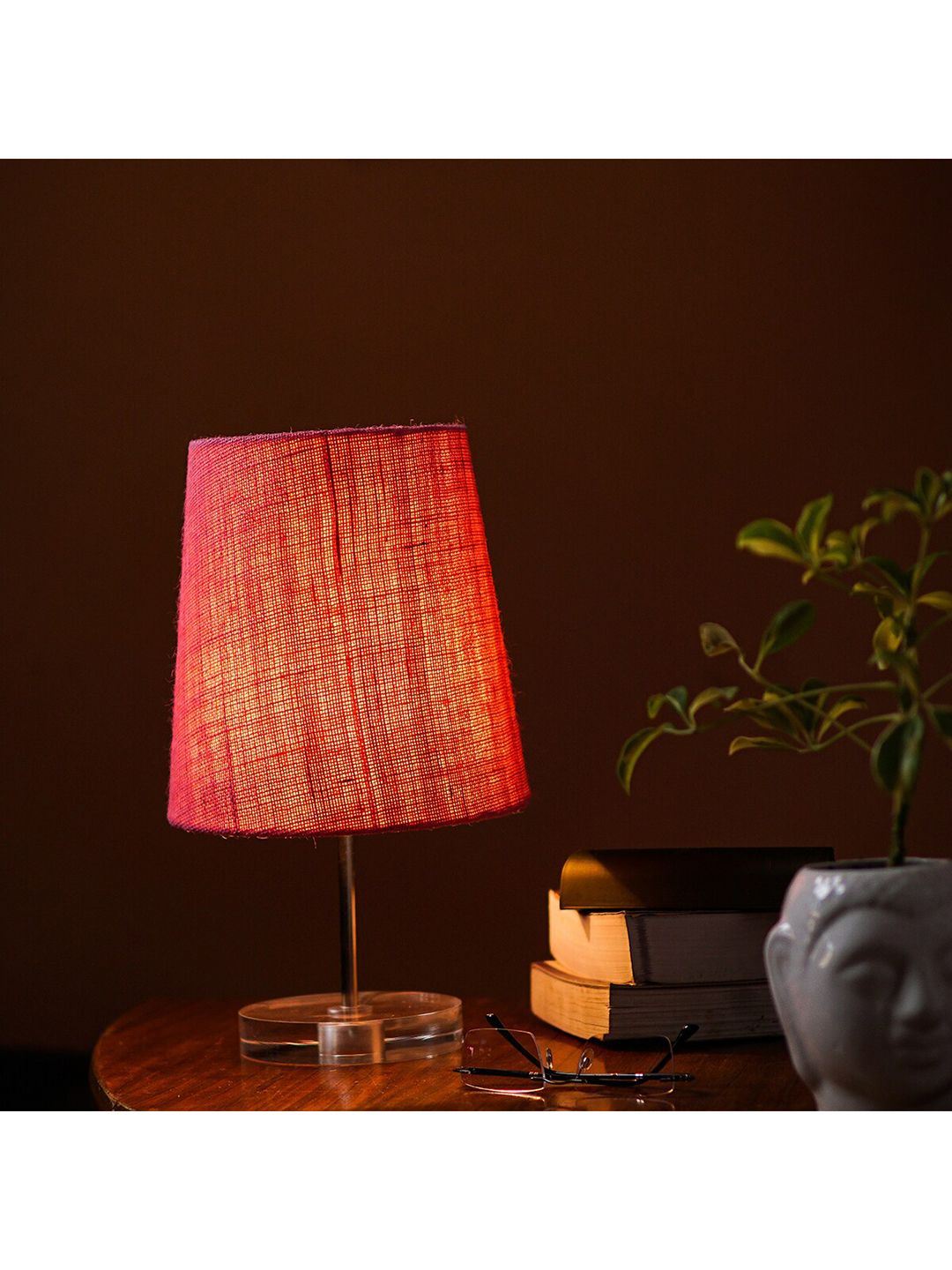 Pinecraft INTERNATIONAL Transparent & Pink Table Lamp with Shade Price in India