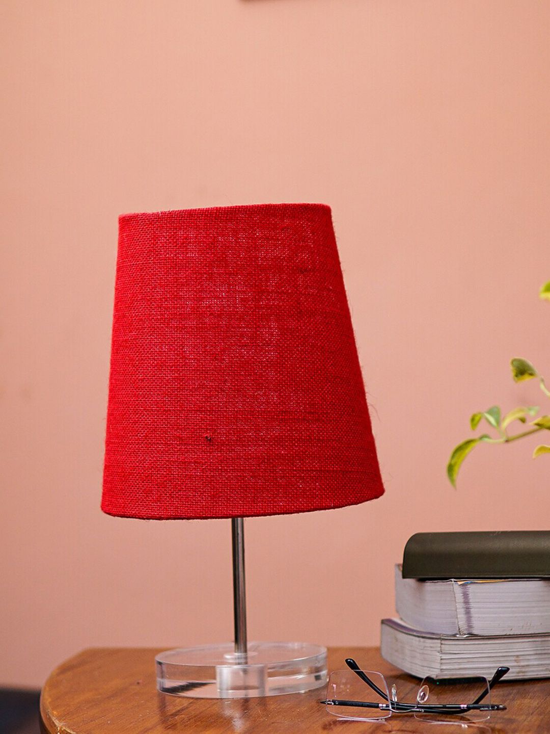 Pinecraft INTERNATIONAL Red Table Lamp With Shade Price in India