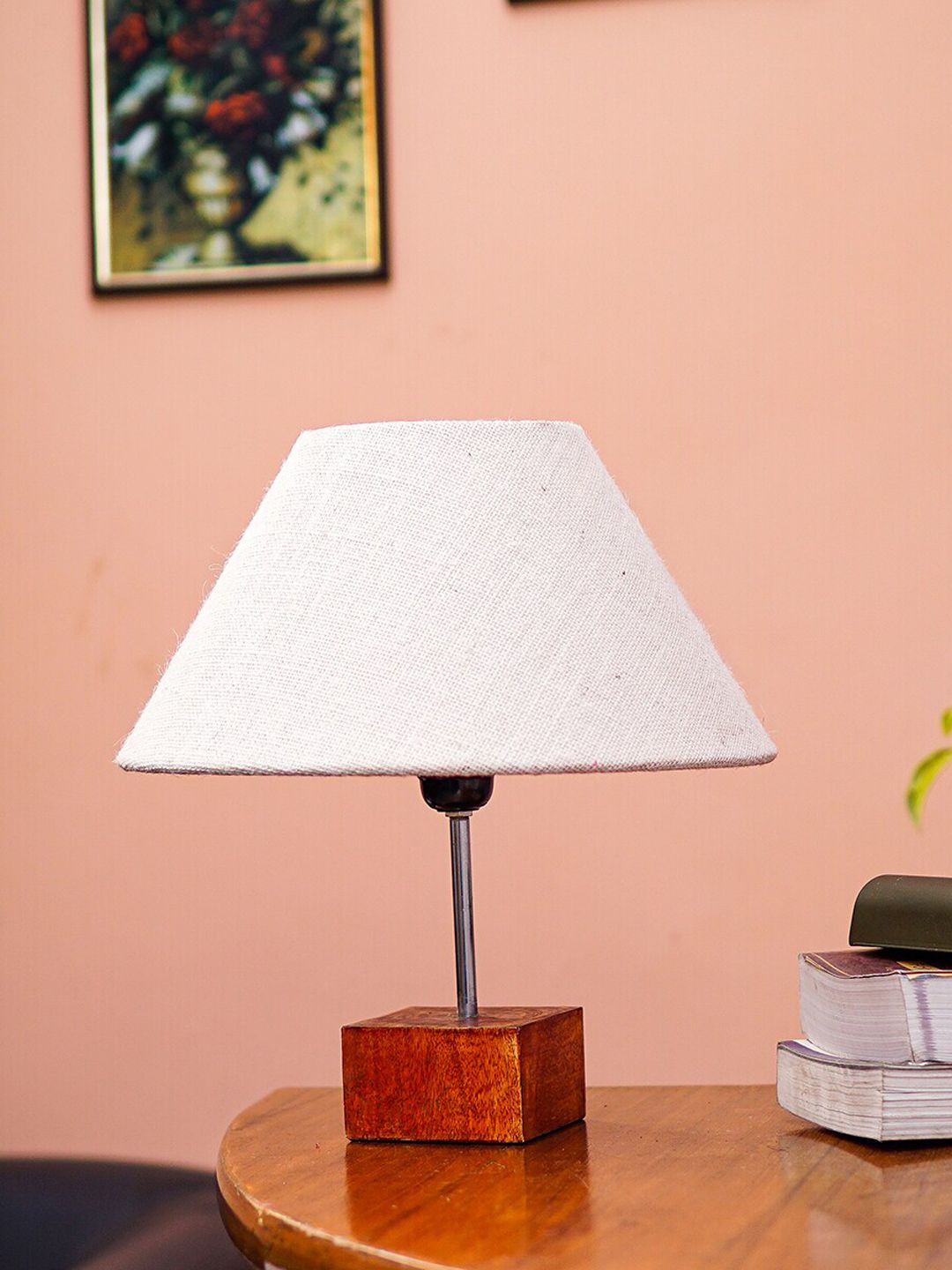 Pinecraft INTERNATIONAL Beige Table Lamp with Shade Price in India