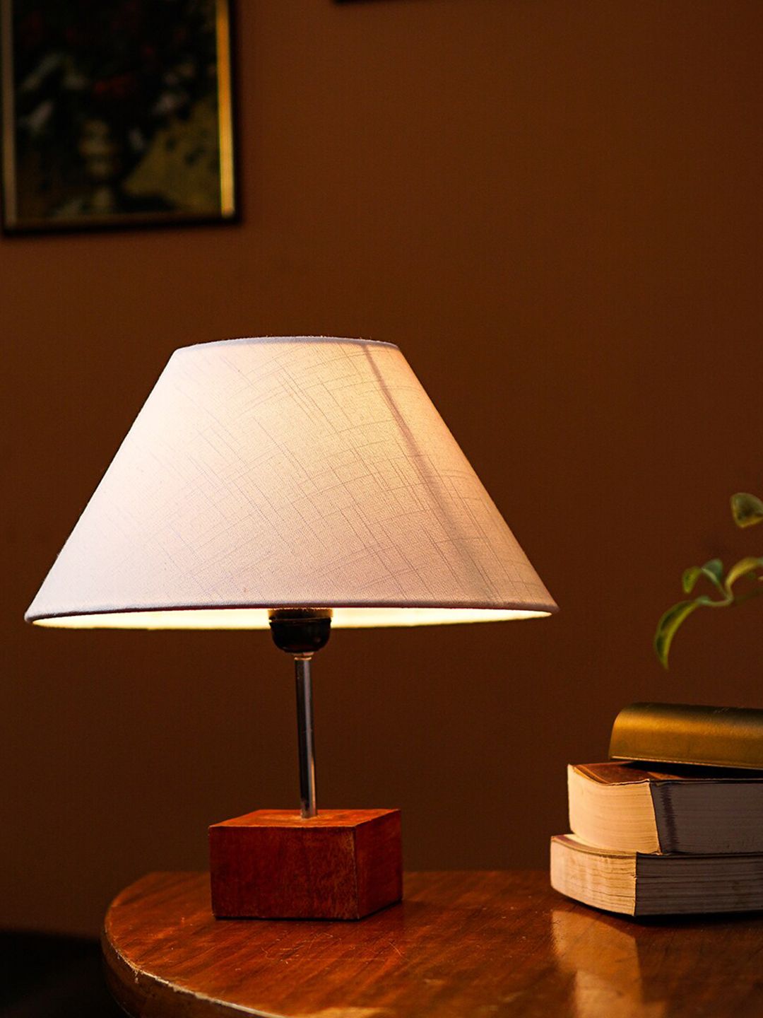 Pinecraft INTERNATIONAL White Ema Table Lamp with Cotton Shade Price in India