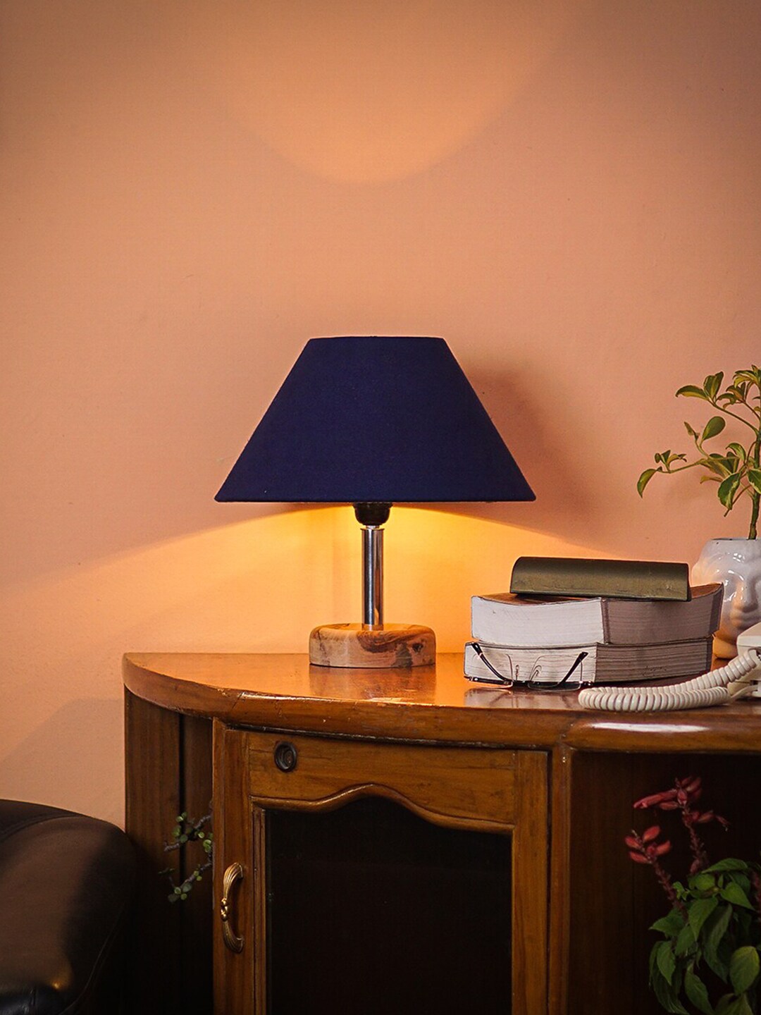 Pinecraft INTERNATIONAL Blue Table Lamp with Shade Price in India