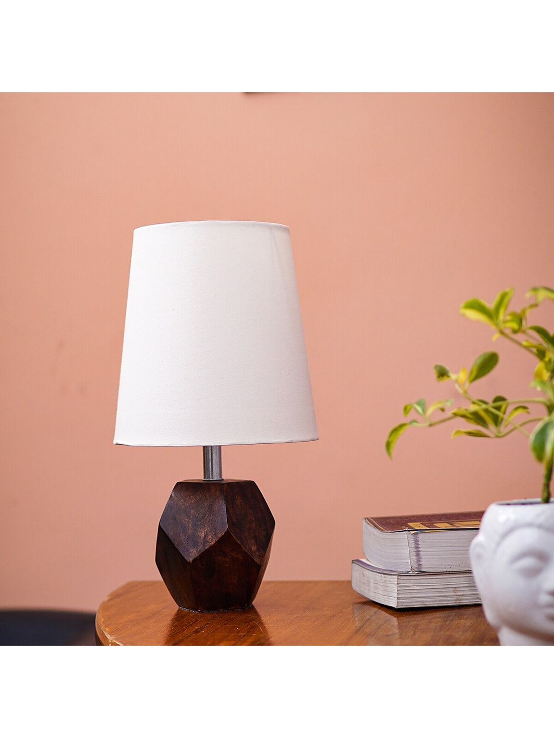 Pinecraft INTERNATIONAL Brown & White Sefinn Table Lamp With Shade Price in India