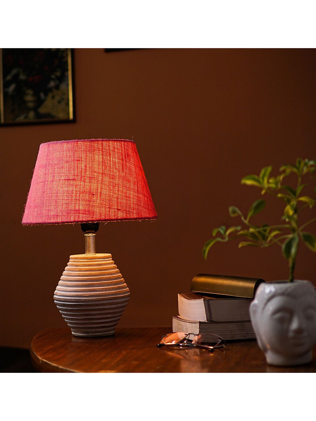 Pinecraft INTERNATIONAL Pink Table Lamp With Shade Price in India