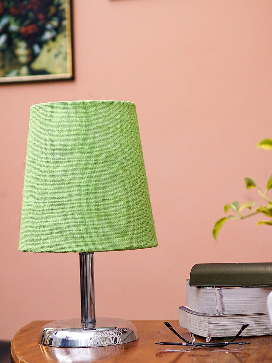 Pinecraft INTERNATIONAL Green Levi Table Lamp With Frustum Shade Price in India