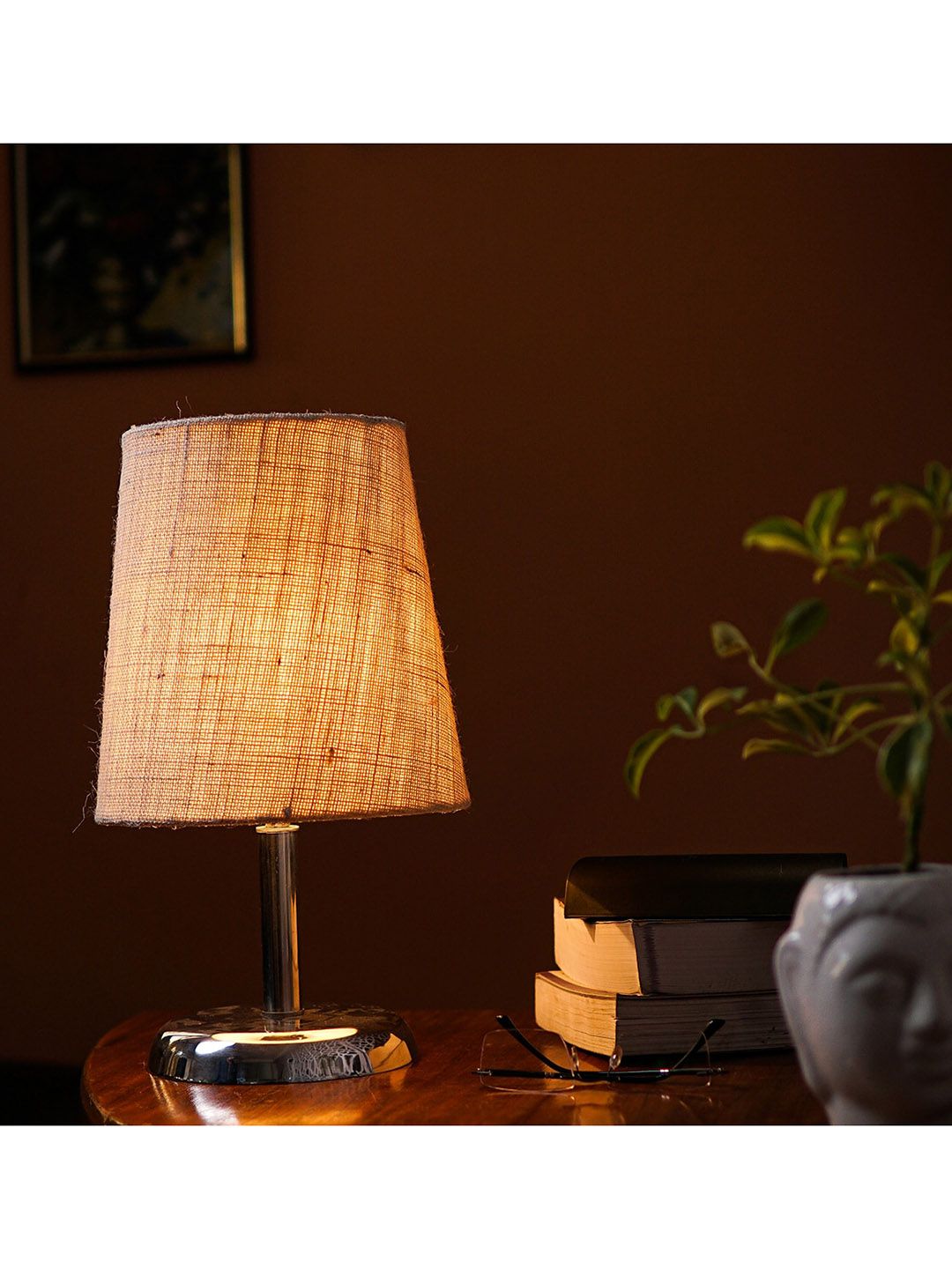 Pinecraft INTERNATIONAL Beige Levi Table Lamp With Shade Price in India