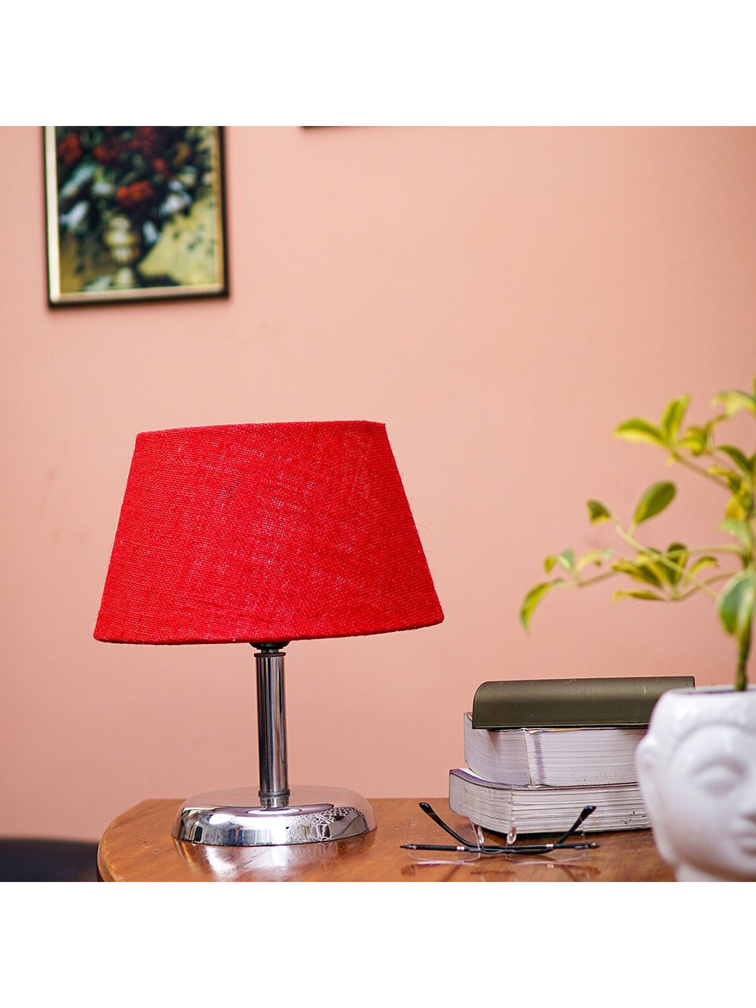 Pinecraft INTERNATIONAL Red Table Lamp With Shade Price in India