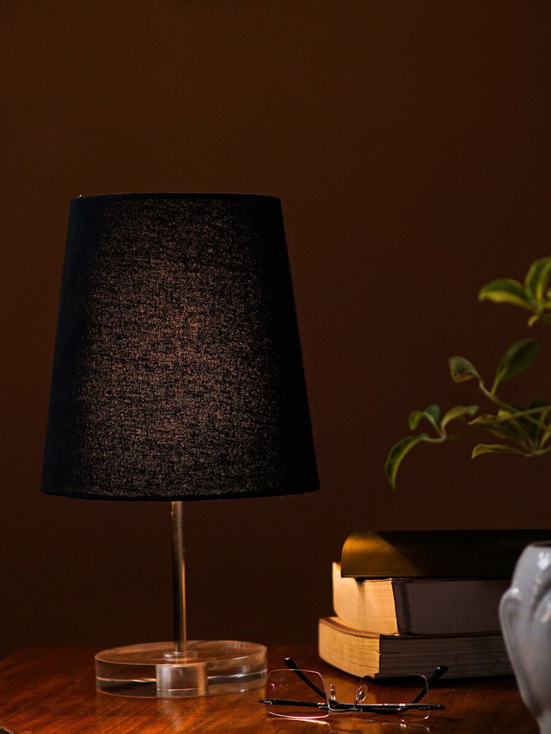 Pinecraft INTERNATIONAL Transparent Celeste Table Lamp with Black Shade Price in India