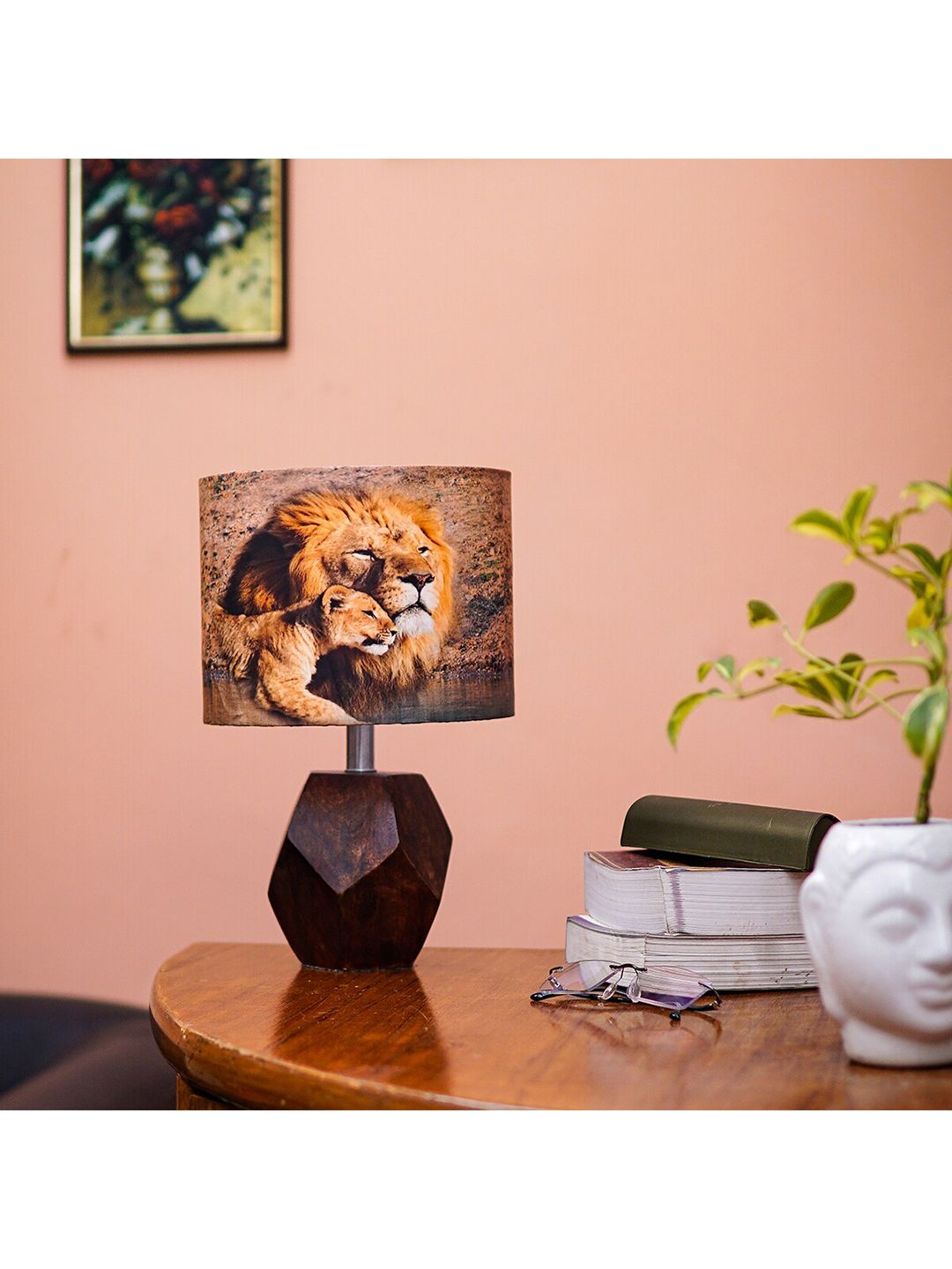 Pinecraft INTERNATIONAL Multicoloured Printed Sefinn Table Lamp With Shade Price in India