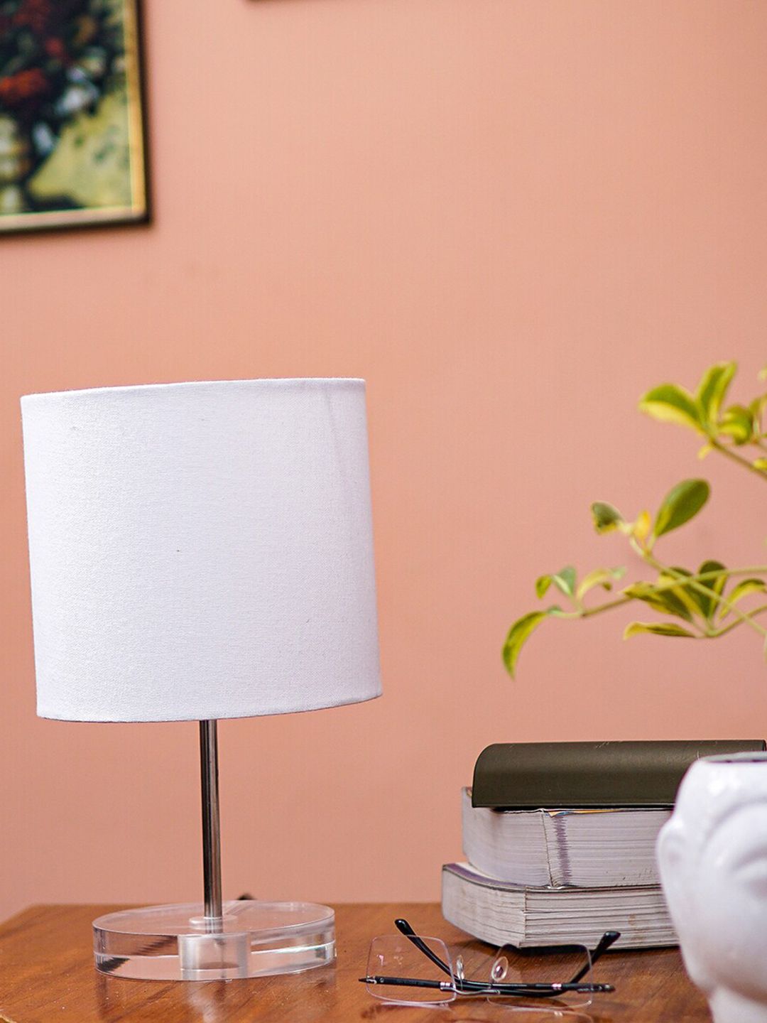 Pinecraft INTERNATIONAL White Table Lamp With Shade Price in India