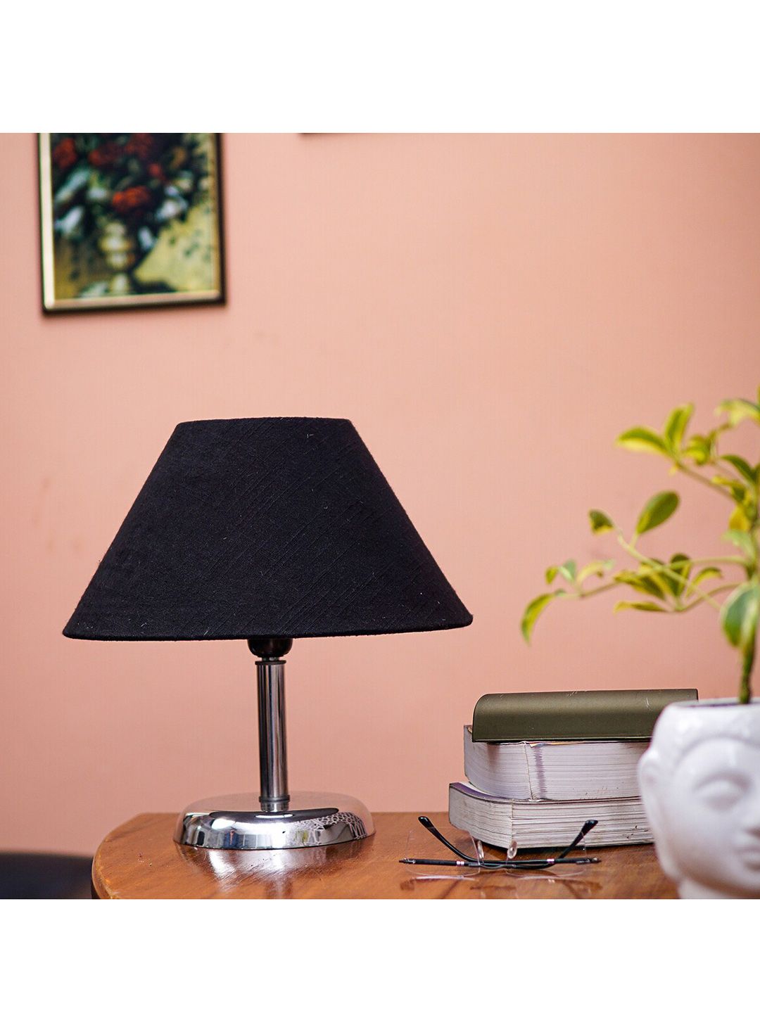 Pinecraft INTERNATIONAL Steel & Black Levi Table Lamp with Black Shade Price in India