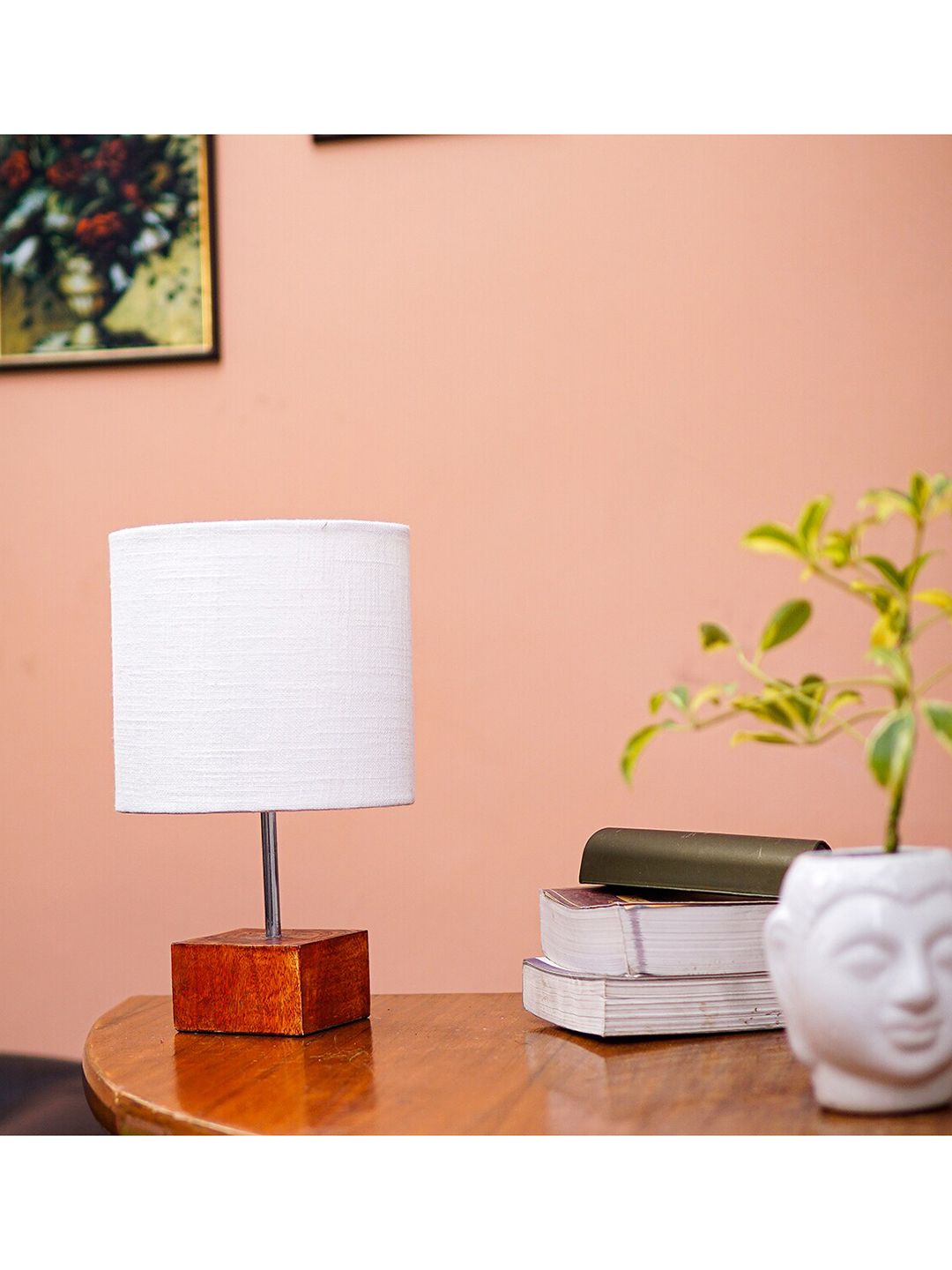 Pinecraft INTERNATIONAL White Table Lamp With Shade Price in India