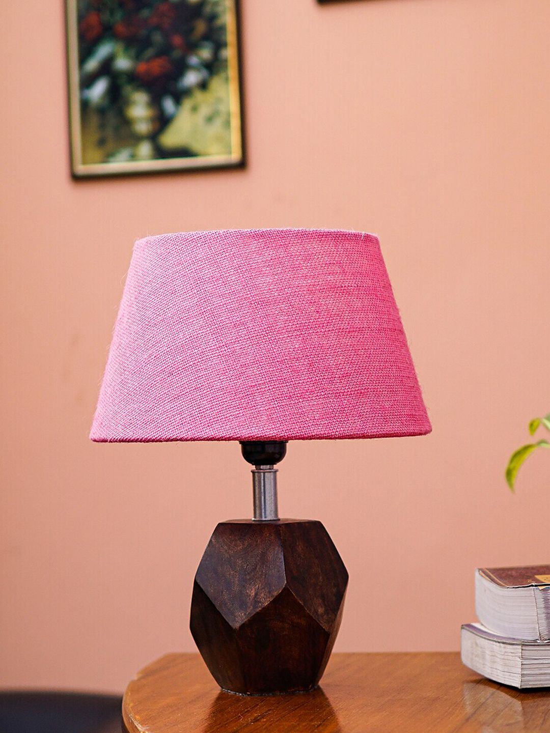 Pinecraft INTERNATIONAL Pink Sefinn Table Lamp With Frustum Shade Price in India