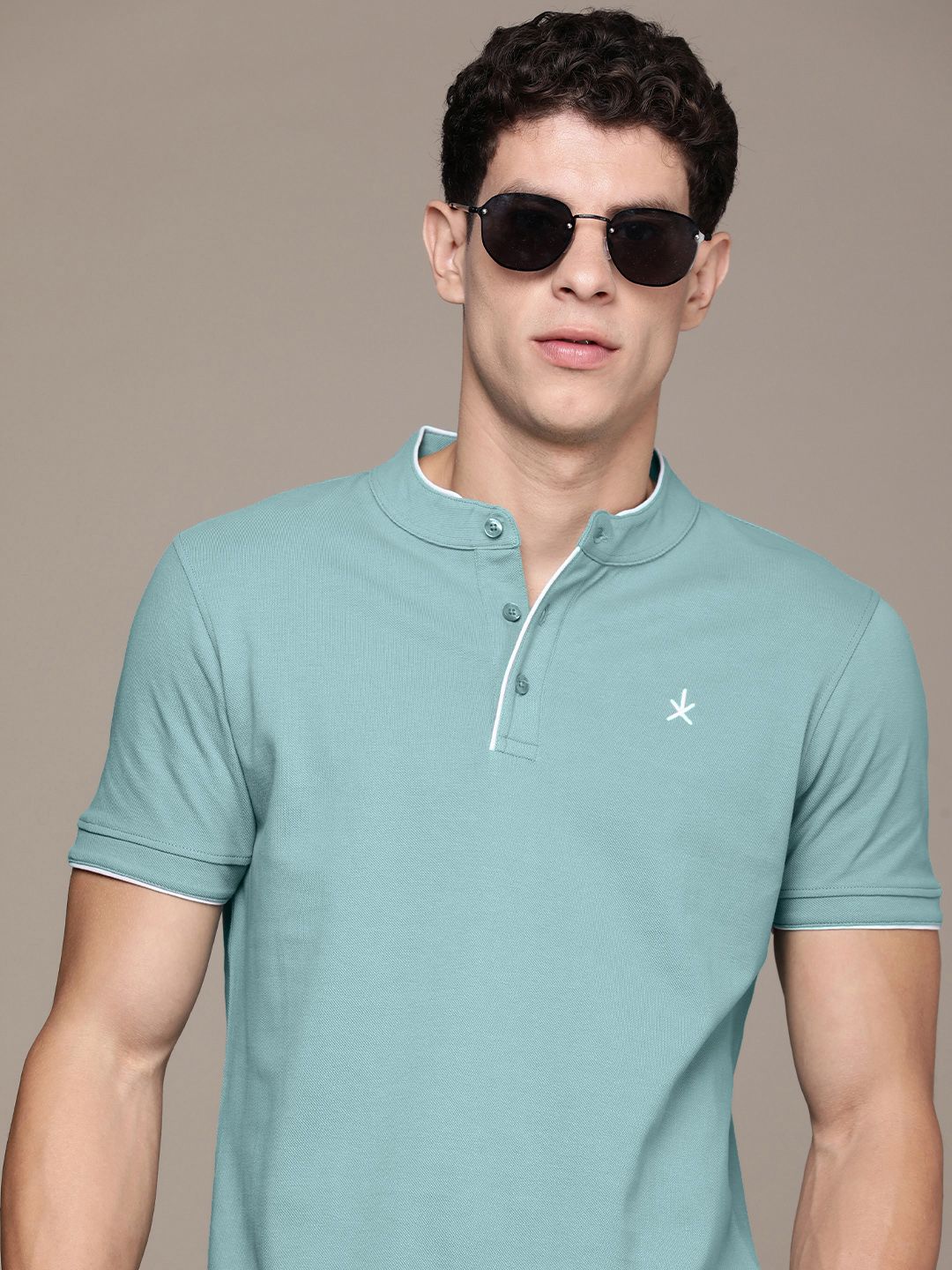 The Roadster Life Co. Pure Cotton Henley Neck T-shirt