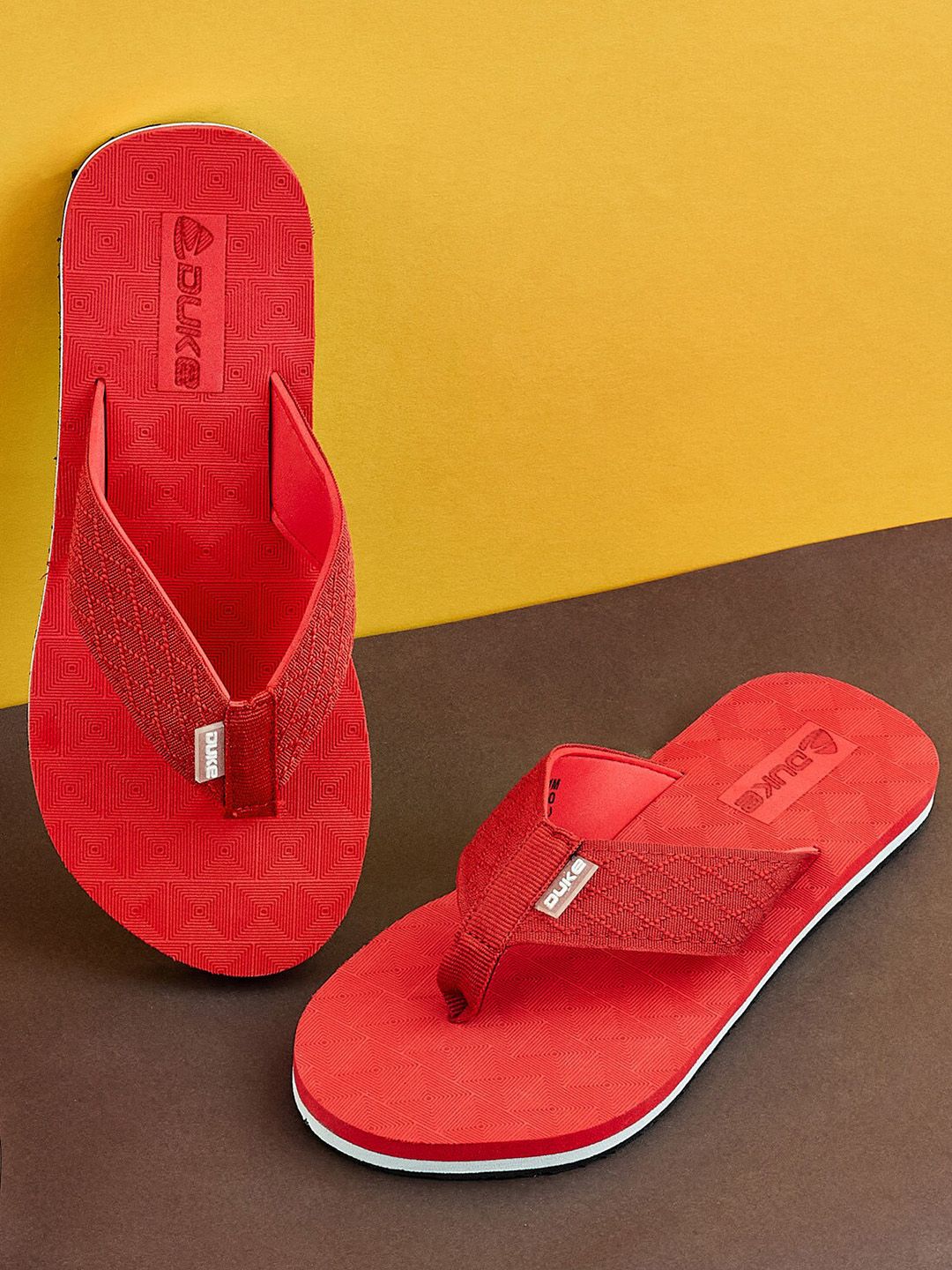 Duke Women Red & White Thong Flip Flops Price in India