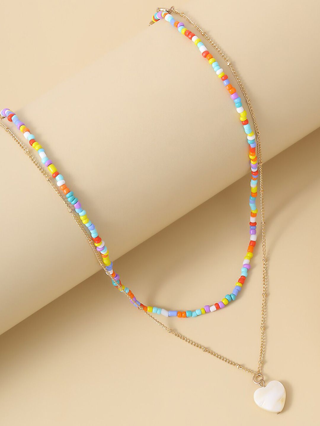 AQUASTREET Gold-Plated & Blue  Layered Necklace Price in India