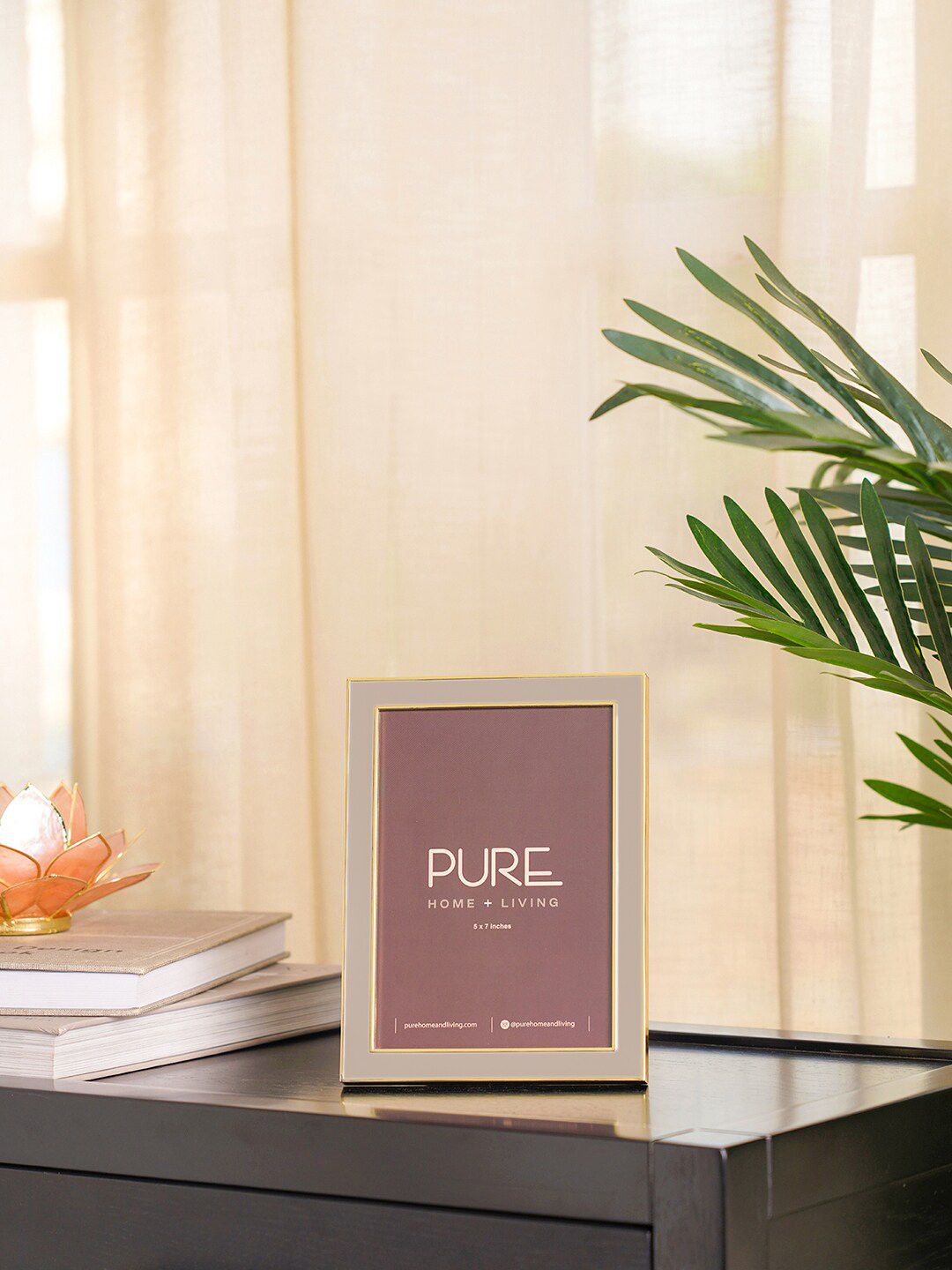 Pure Home and Living Brown Solid Photo Frame Price in India