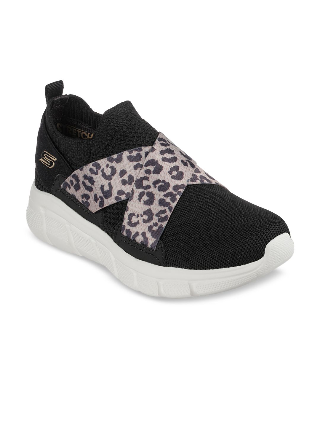 Skechers Women Black Printed Slip-On Sneakers Price in India