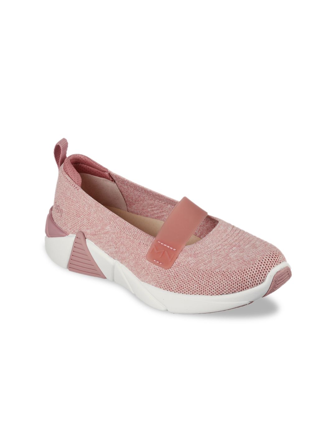 Skechers Women Pink Woven Design Slip-On Sneakers Price in India