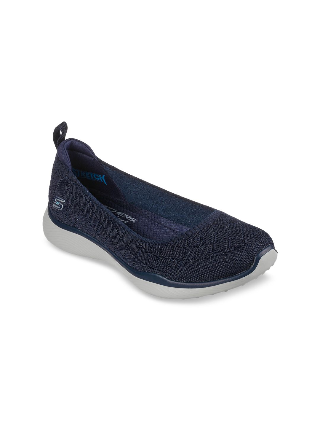 Skechers Women Navy Blue Printed Slip-On Sneakers Price in India