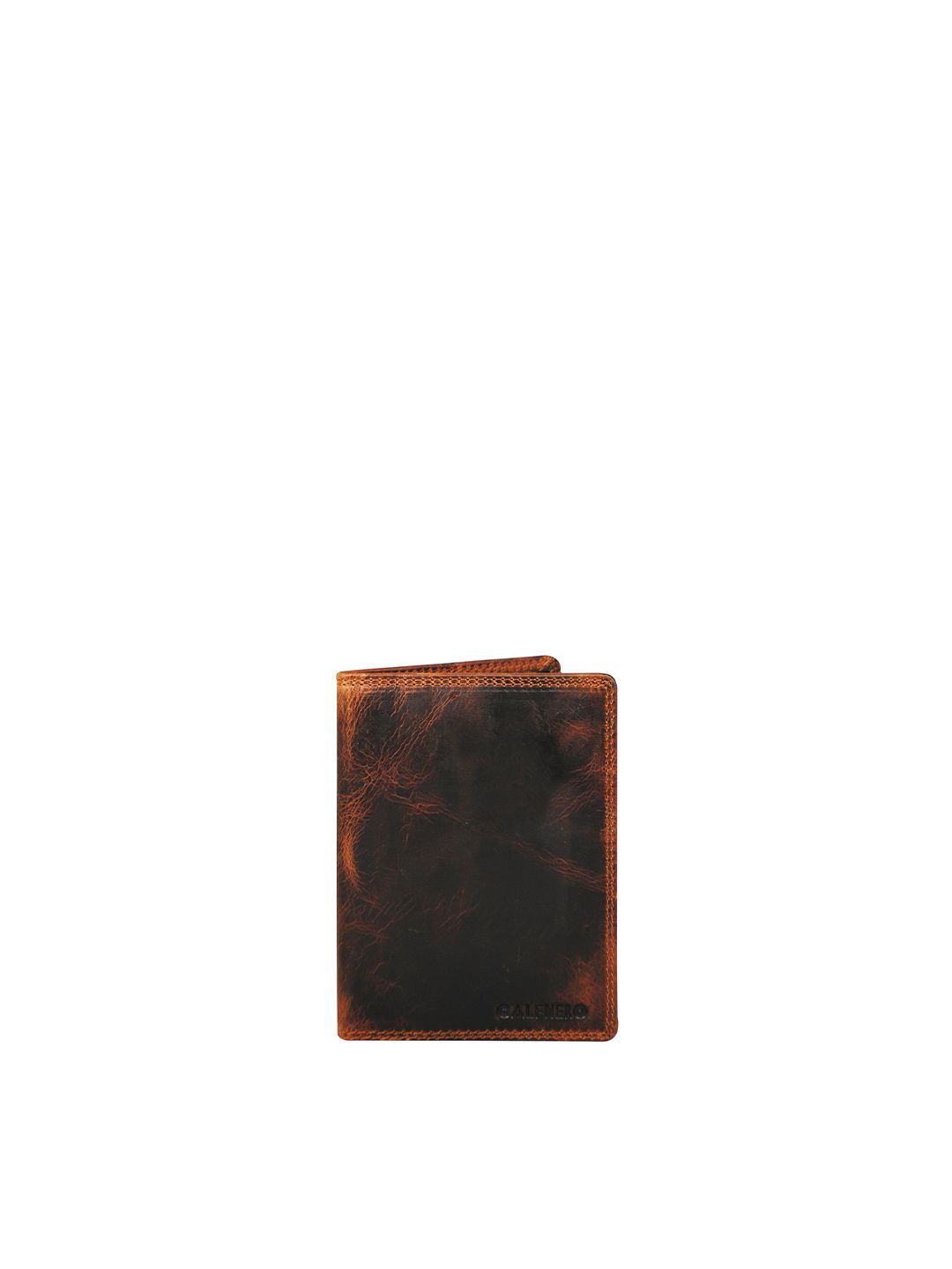 CALFNERO Unisex Maroon & Black Leather Passport Holder Price in India