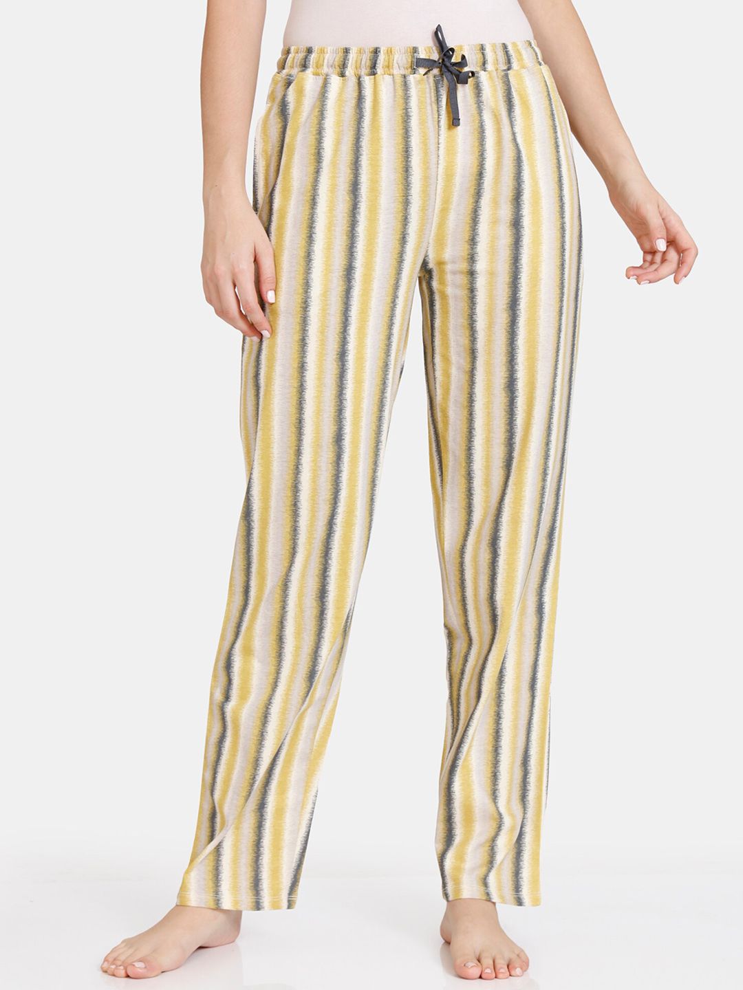 Zivame Women Multicoloured Striped Cotton Lounge Pants Price in India
