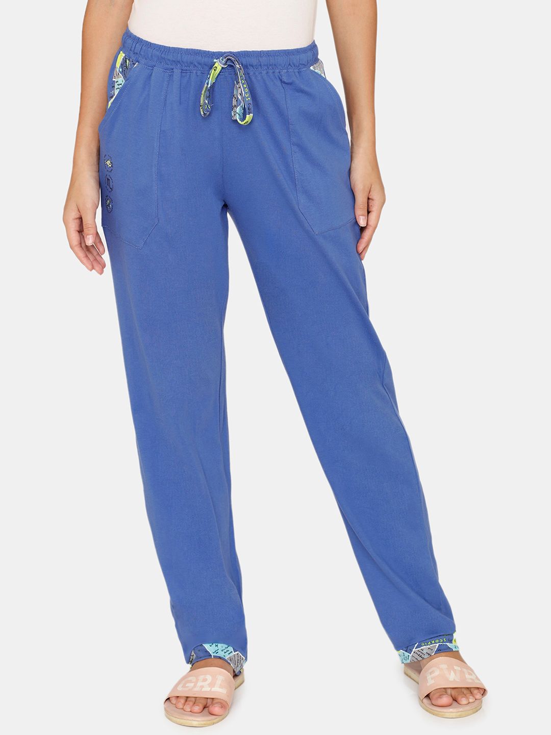 Zivame Women Blue Solid Lounge Pants Price in India