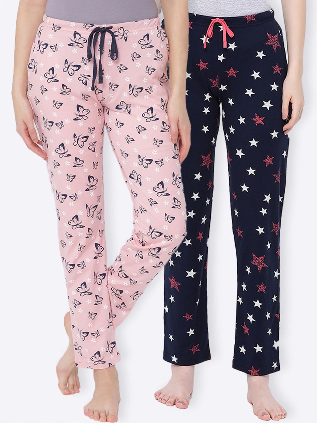 Kanvin Women Pack of 2 Printed Cotton Lounge Pants Price in India