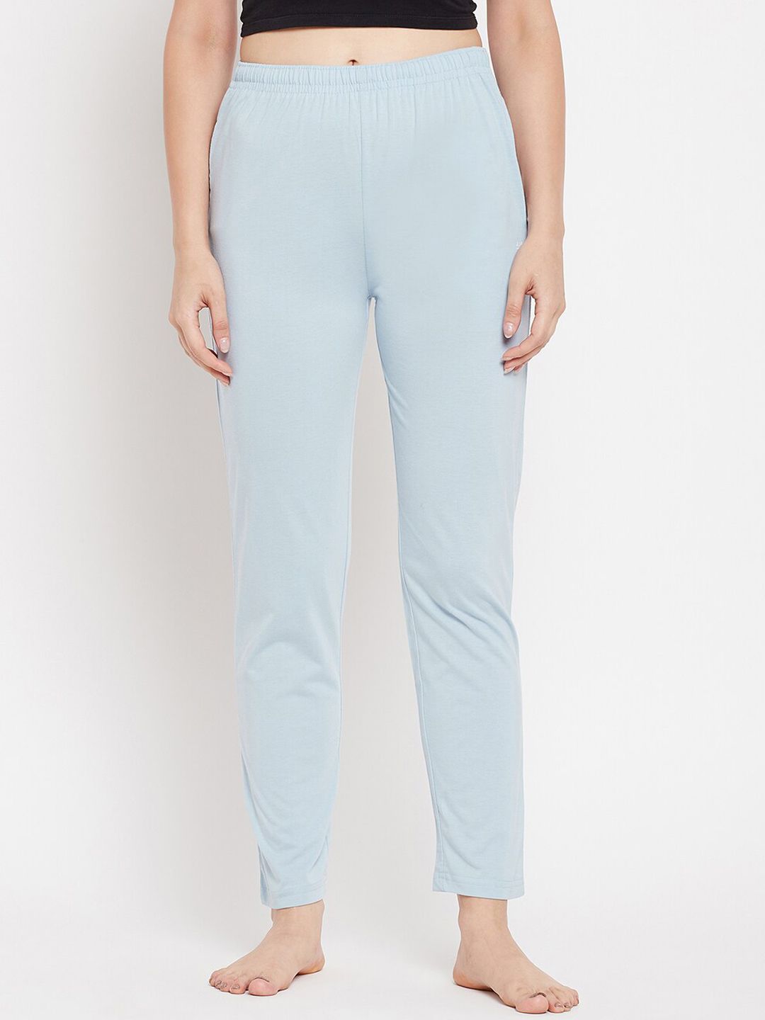 Okane Women Blue Solid Lounge Pants Price in India