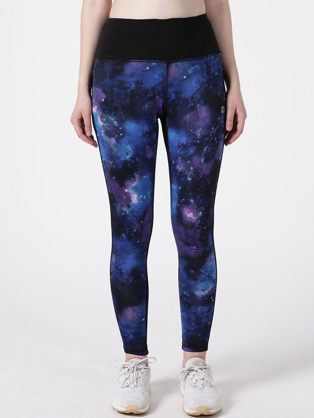 STUDIOACTIV Women Blue & Black Printed Tights Price in India