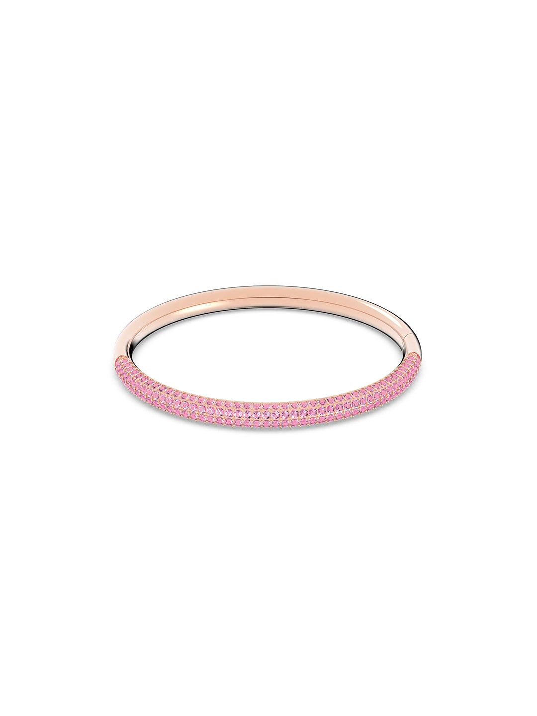 SWAROVSKI Women Rose Gold & Pink Crystals Rose Gold-Plated Cuff Bracelet Price in India