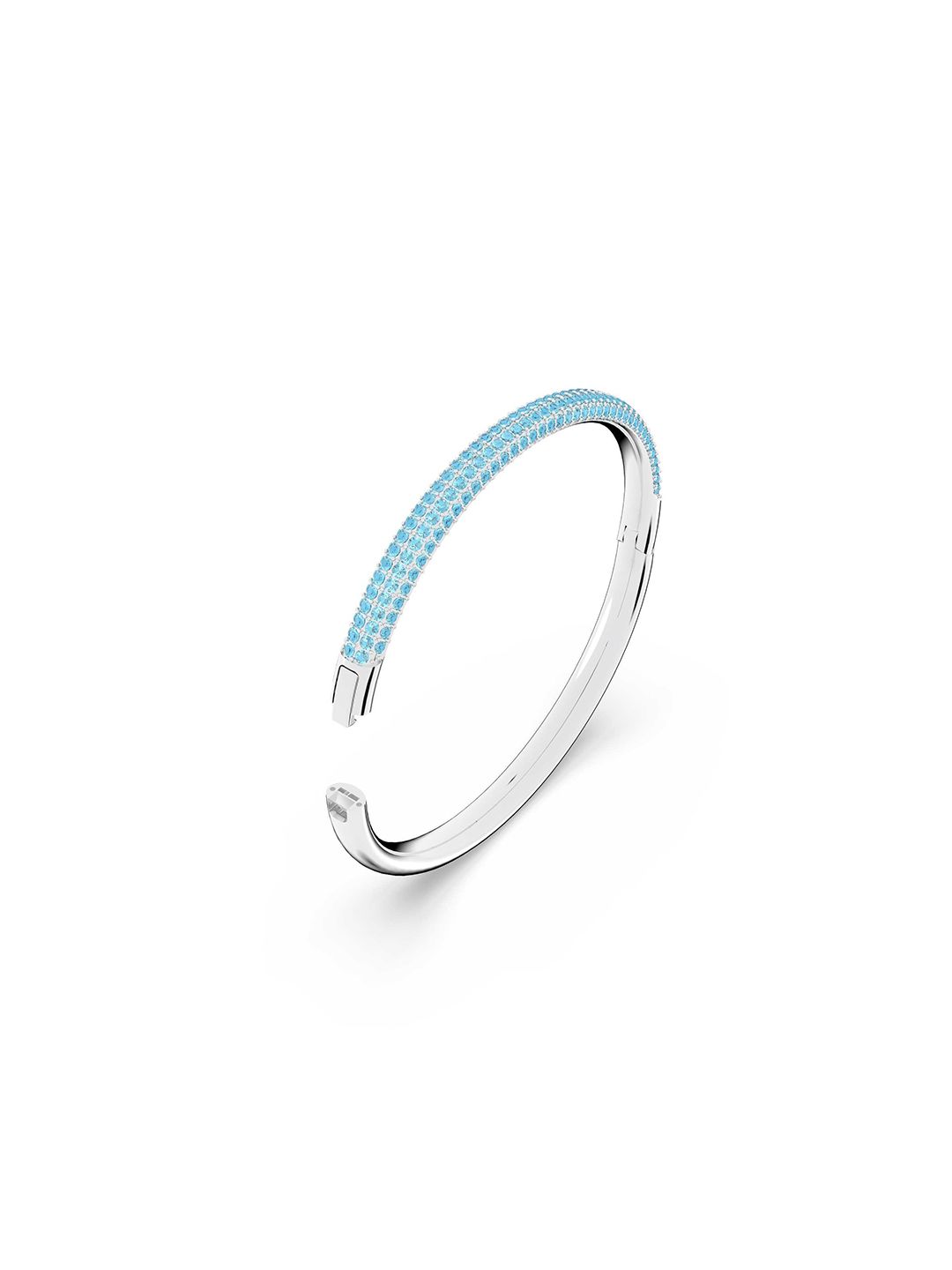 SWAROVSKI Women Silver-Toned & Blue Crystals Silver-Plated Bangle-Style Bracelet Price in India