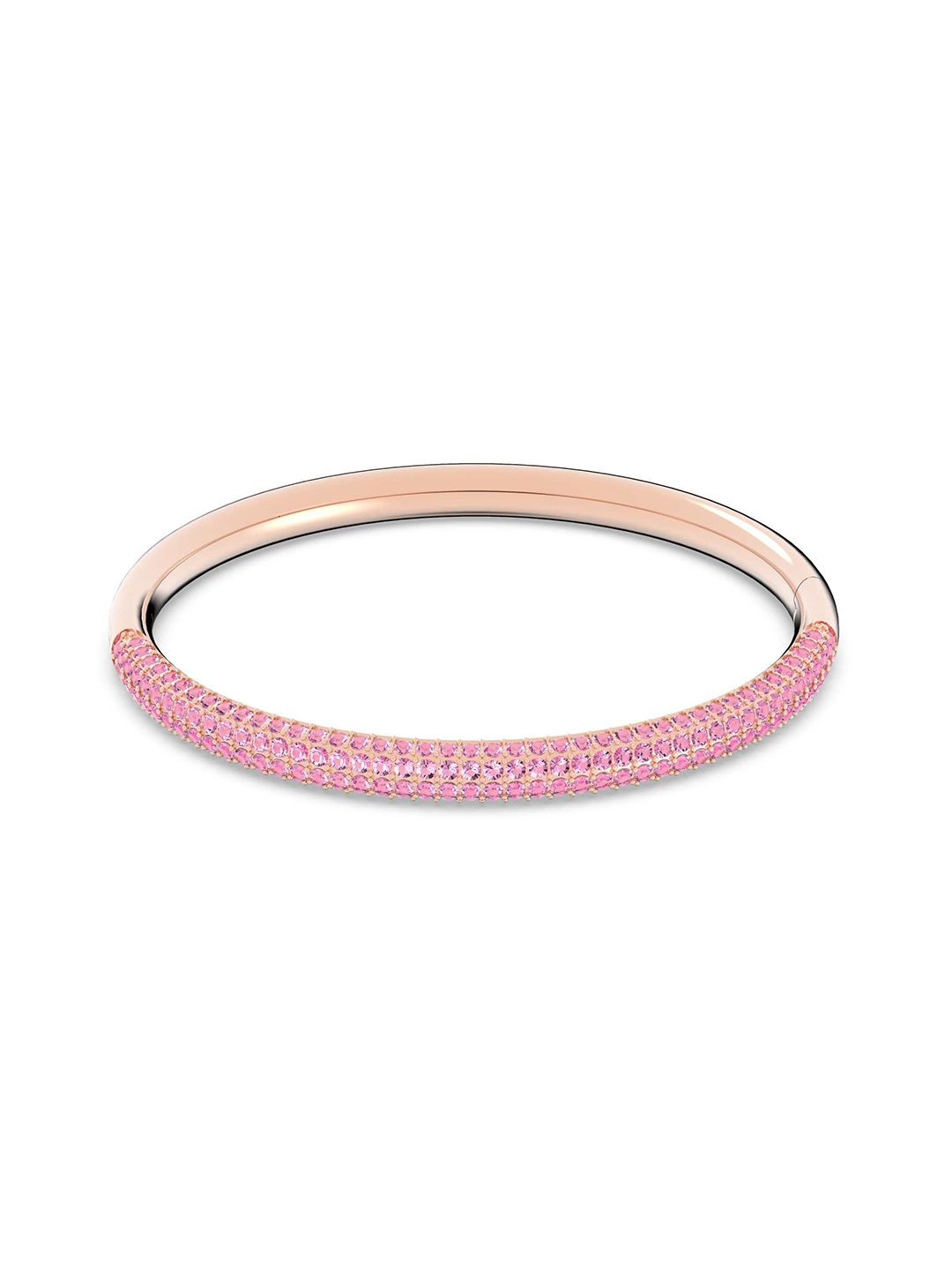 SWAROVSKI Pink Crystals Rose Gold-Plated Bangle-Style Bracelet Price in India