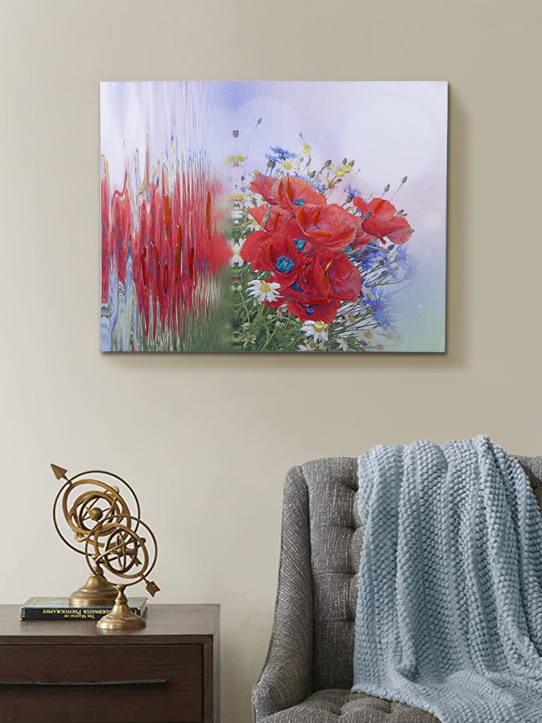 TAYHAA Multicolored Bunch of Flowers Canvas Painting Price in India