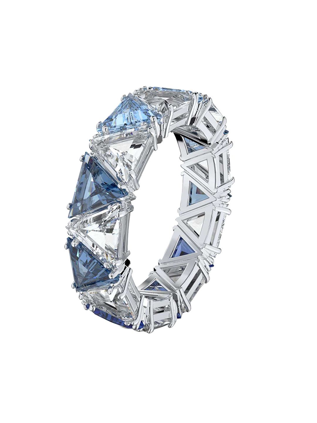 SWAROVSKI Rhodium-Plated Blue Crystal Studded Finger Ring Price in India