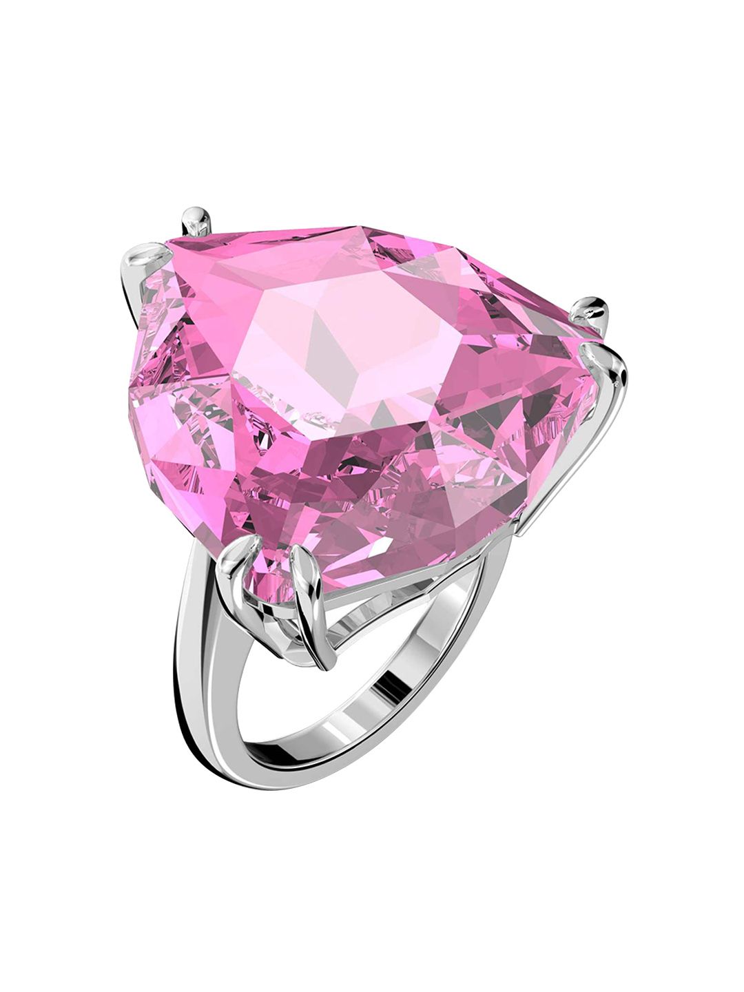 SWAROVSKI Women Pink Crystal Studded Ring Price in India