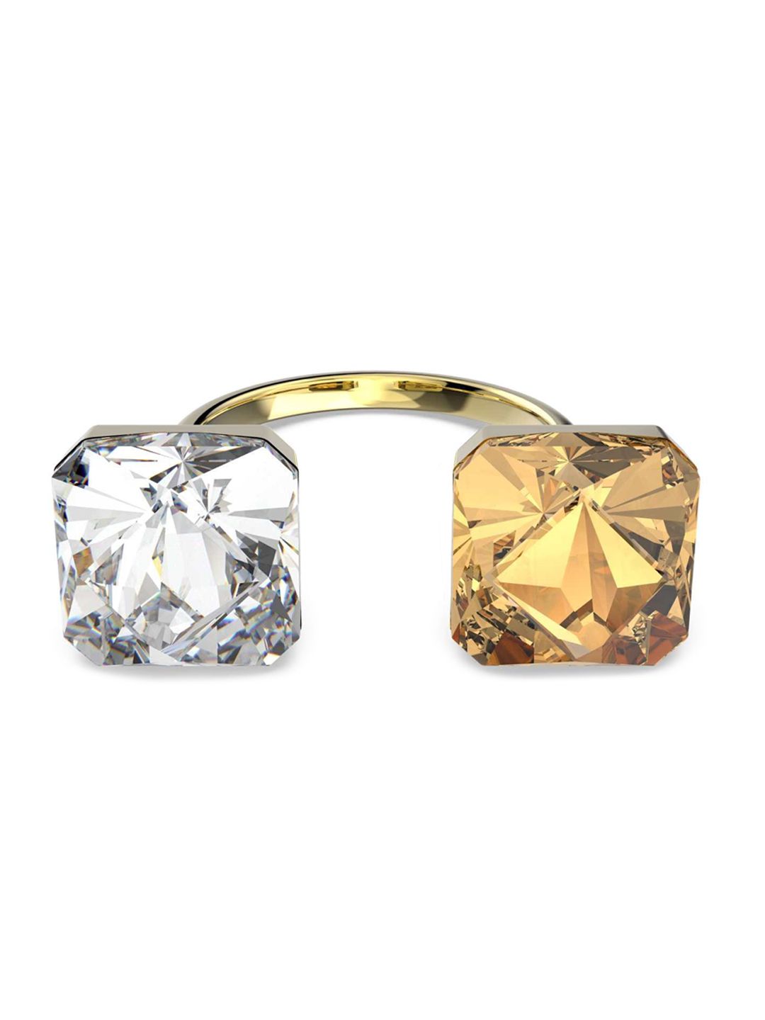 SWAROVSKI Gold-Plated White and Yellow Crystal-Studded Finger Ring Price in India