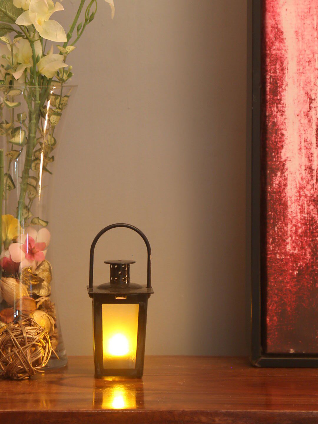 Athome by Nilkamal Black Battery Operated Mini Lantern Price in India