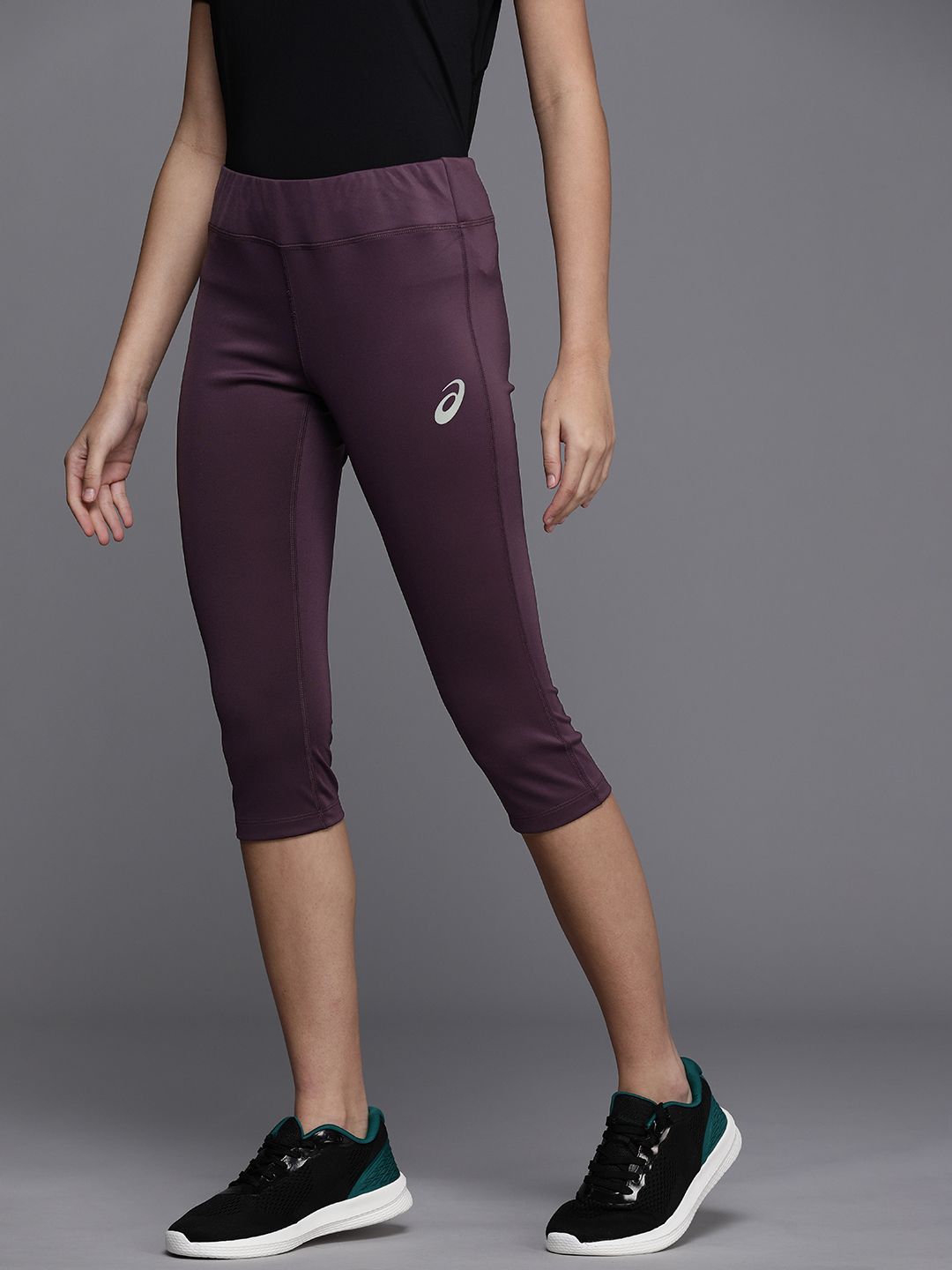 ASICS Women Purple Solid Tights Price in India