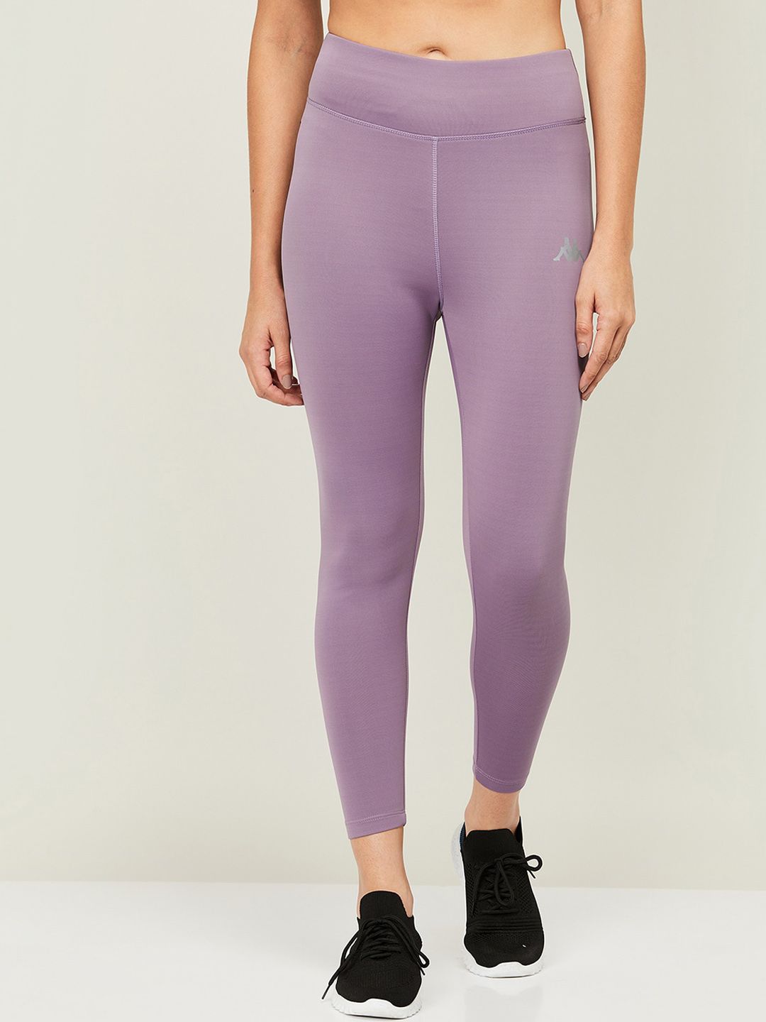 Kappa Women Purple Solid High Waist Tights Price in India