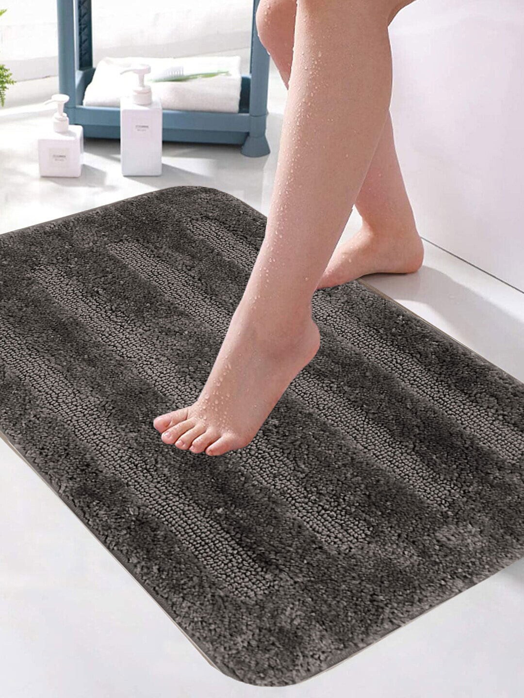 LUXEHOME INTERNATIONAL Grey Bath Rug Price in India