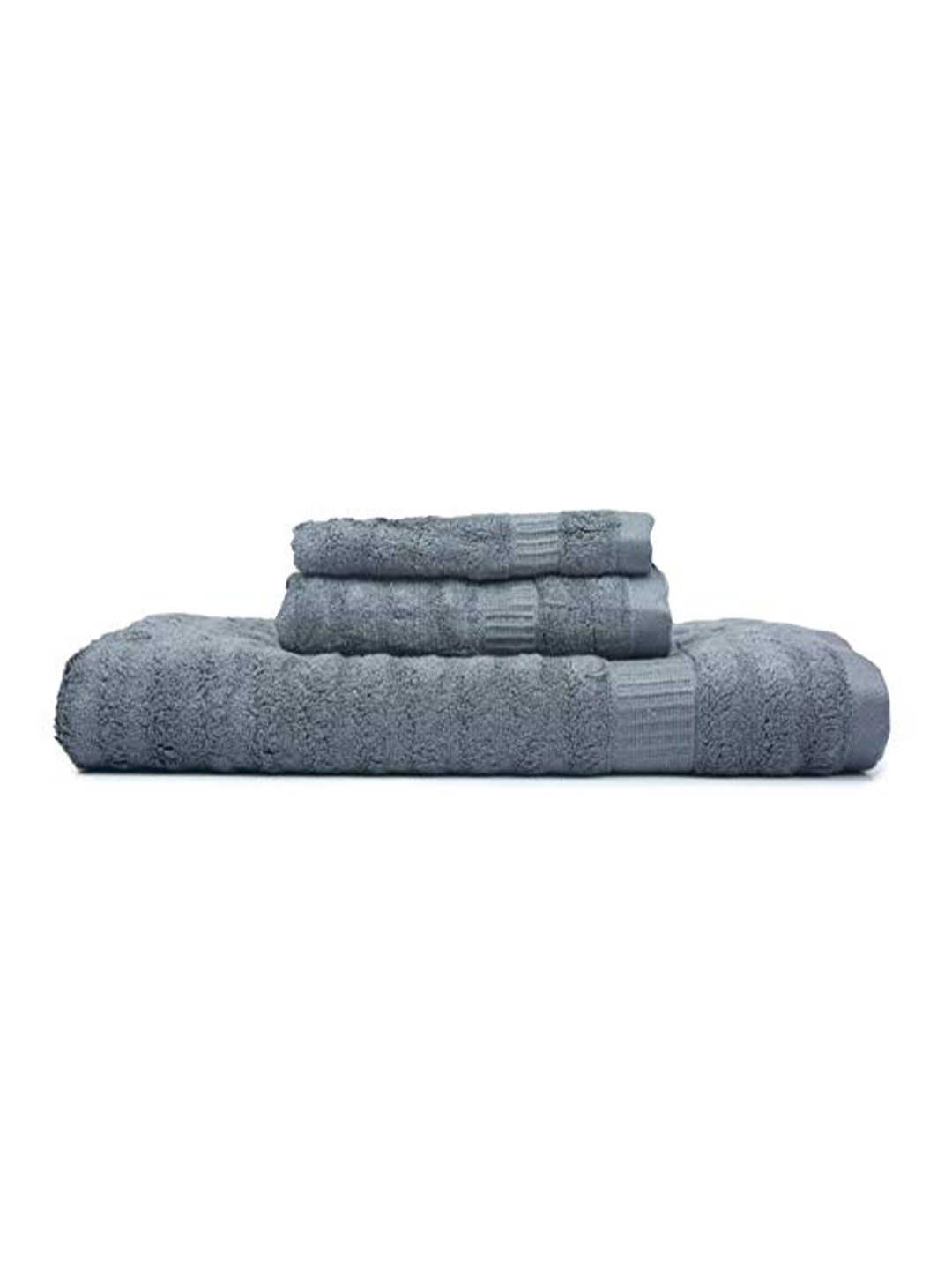 MUSH Set of 3 Grey Ultra Soft & Eco Friendly Bamboo 600 GSM Towel Set Price in India