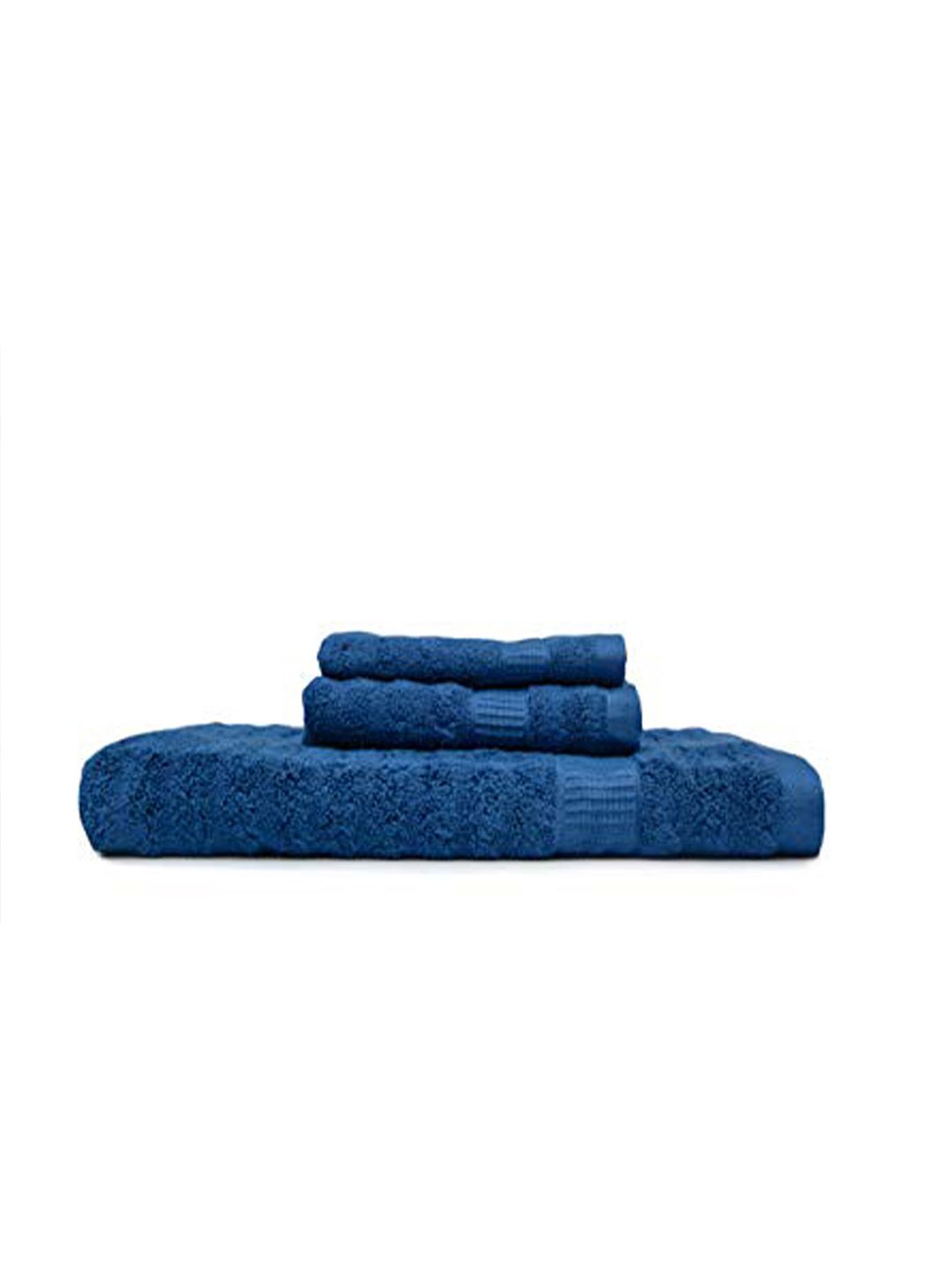 MUSH Set Of 3 Blue Ultra Soft & Eco Friendly Bamboo 600 GSM Towel Set Price in India