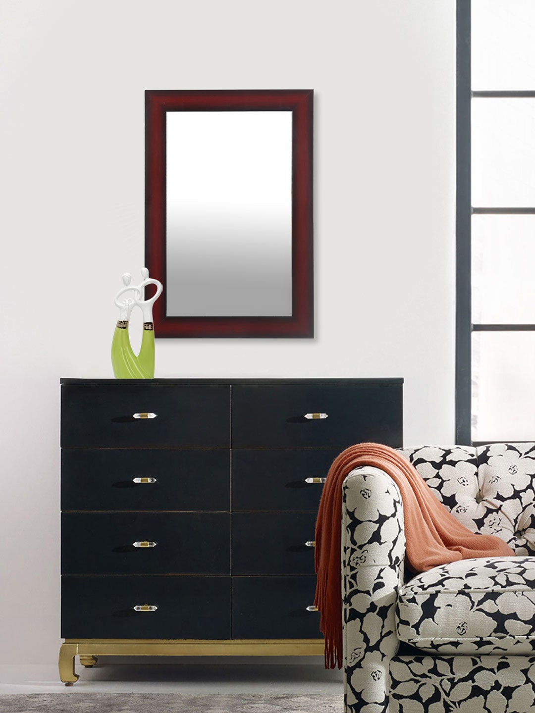 Athome by Nilkamal Brown Decor Wall Mirror Price in India