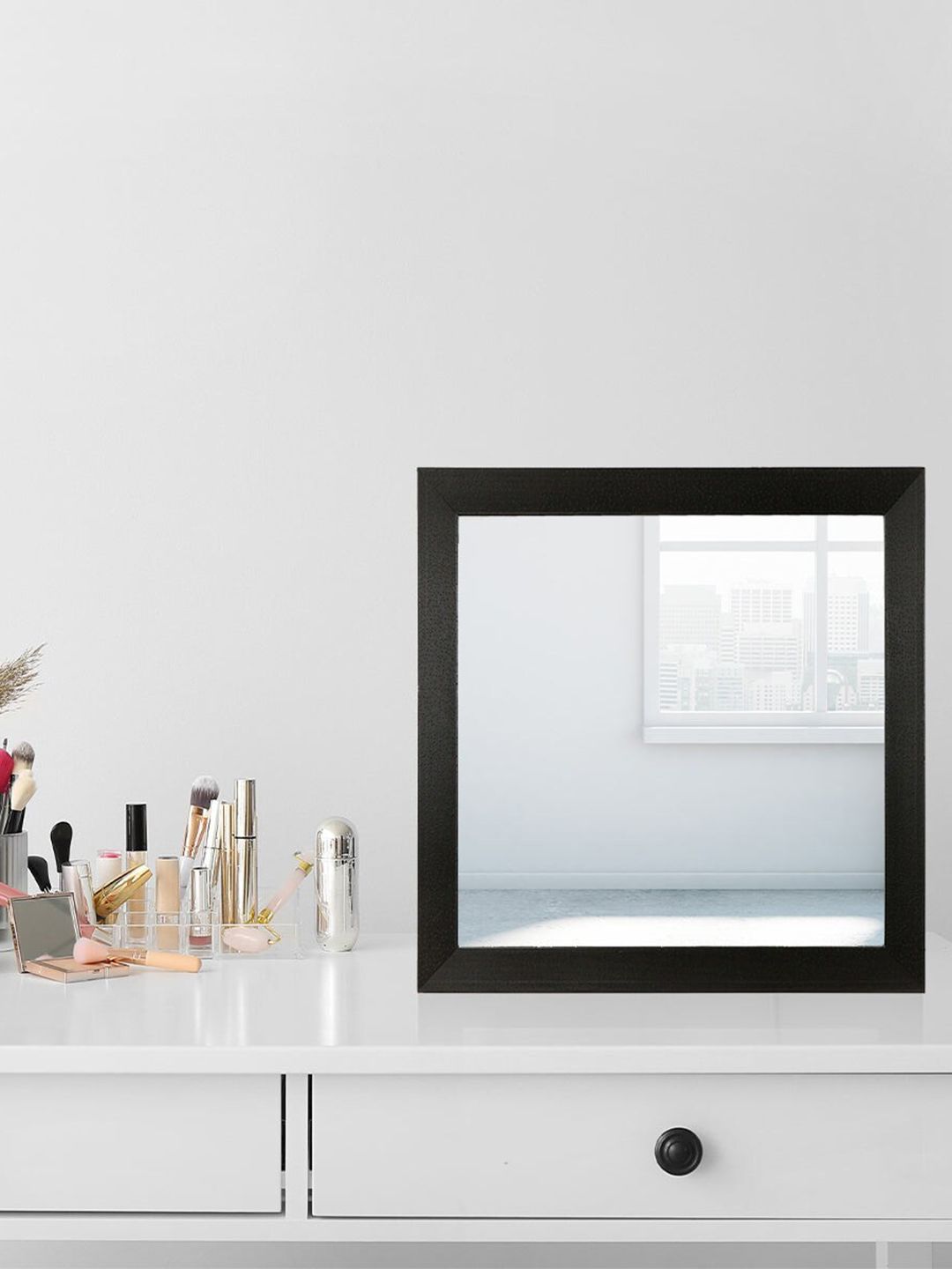 Athome by Nilkamal Black Solid Rectangle Mirror Price in India