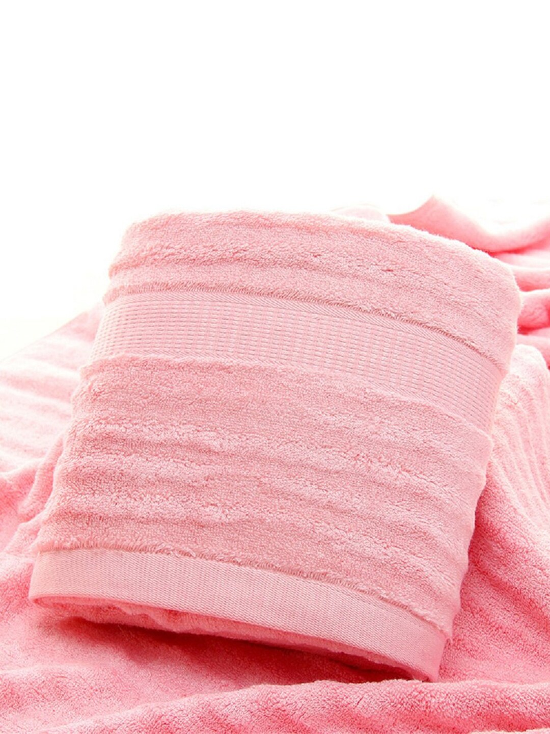 MUSH  Set of 2 Pink Solid Ultra Soft & Eco Friendly Bamboo Hand Towel Price in India