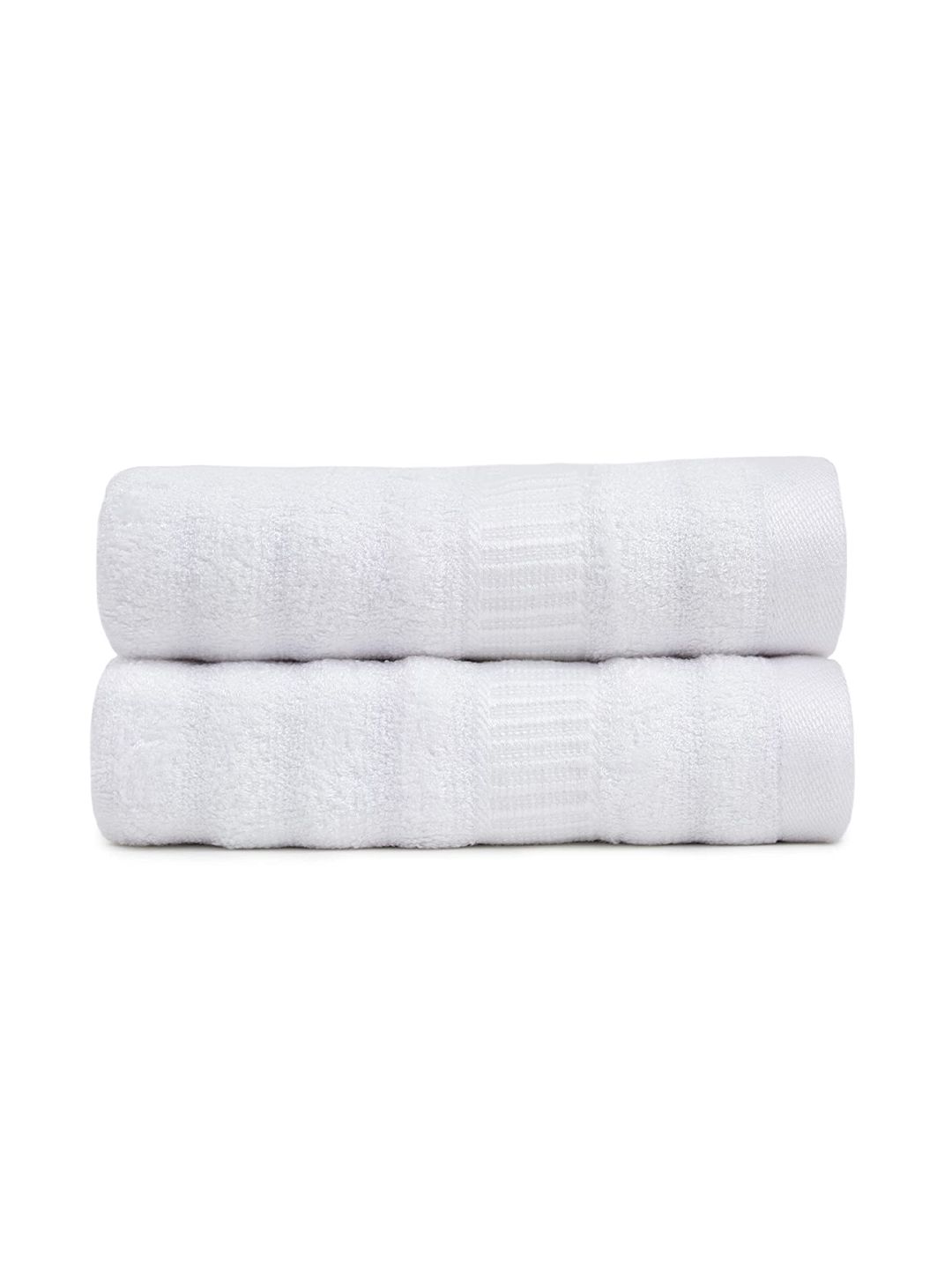 MUSH Set Of 2 White Solid 600 GSM Ultra Soft & Eco Friendly Bamboo Hand Towel Price in India