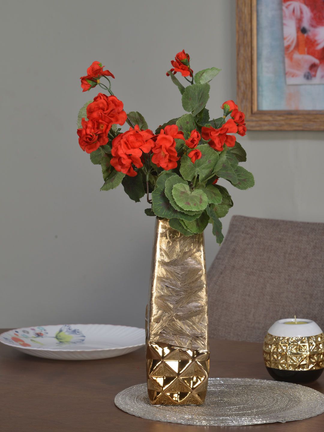 Athome by Nilkamal  Gold-Toned Rectangular Vases Price in India