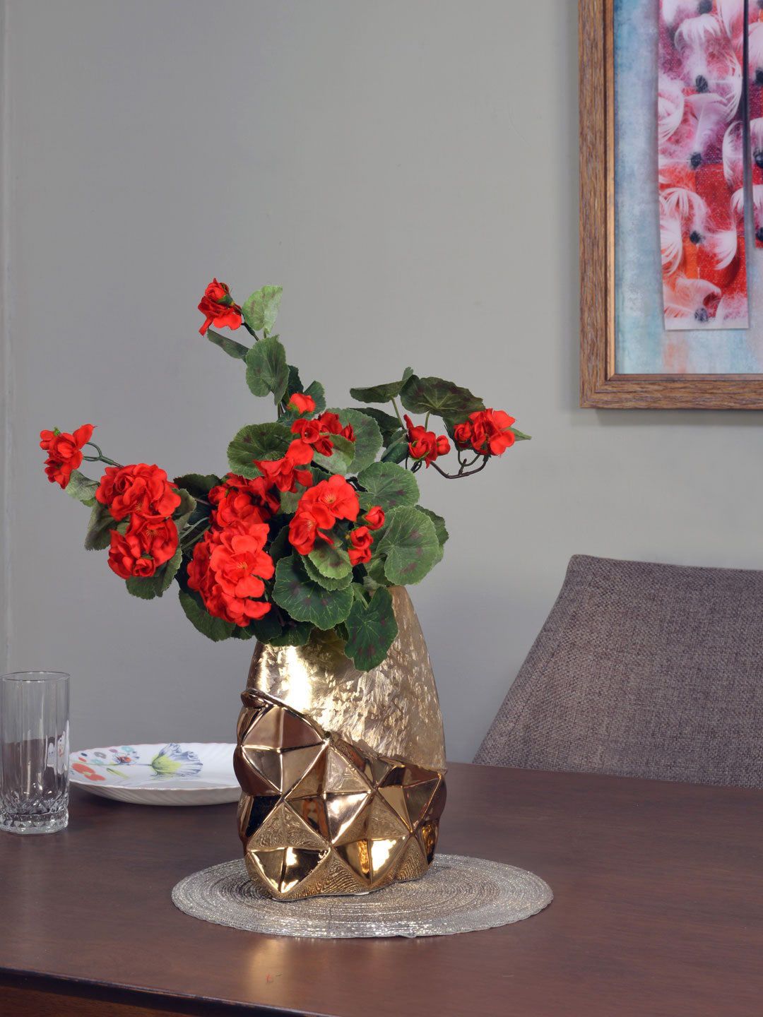 Athome by Nilkamal Gold-Toned Flat Vase Price in India